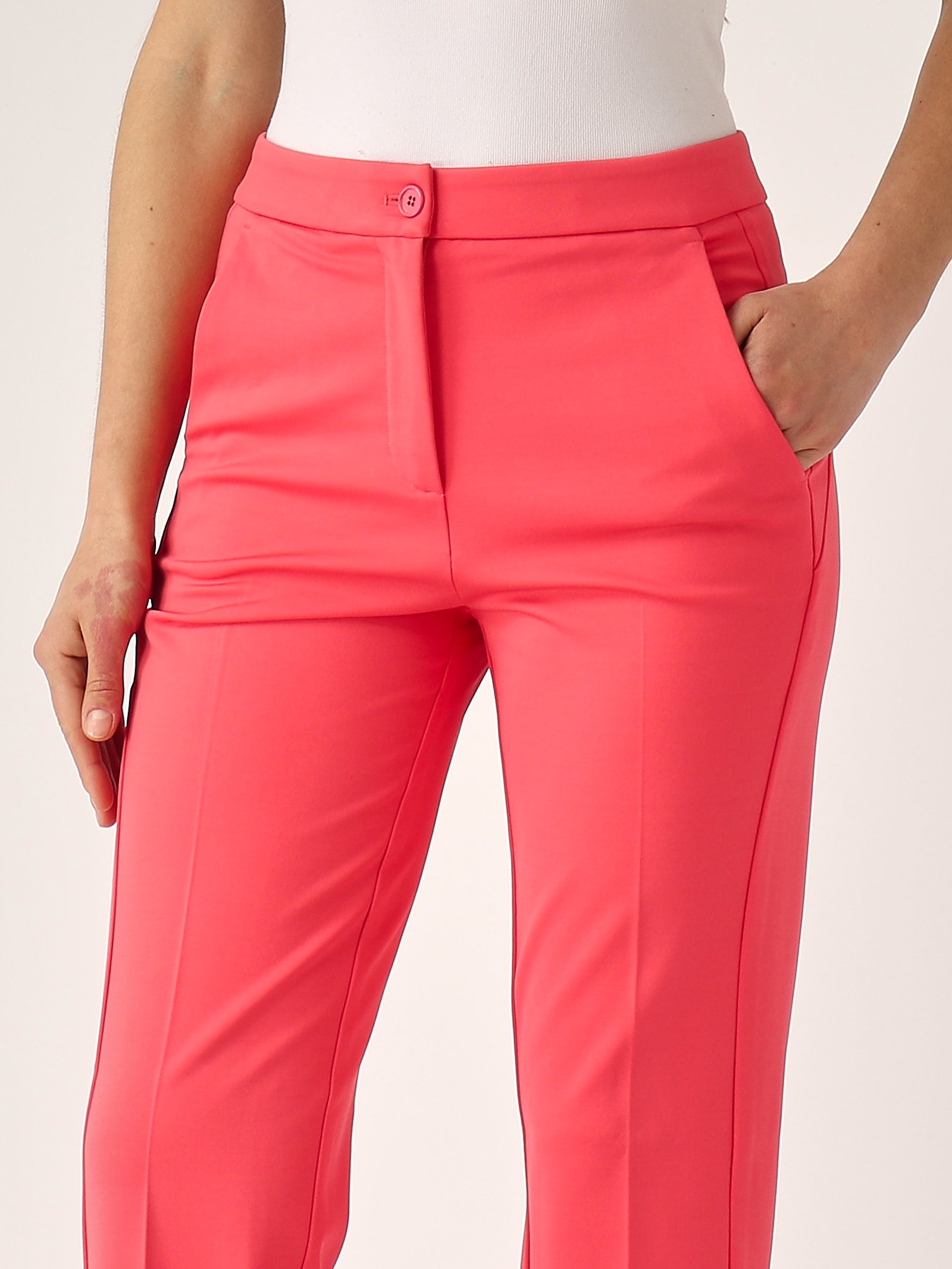 Pinko Resta Pantalone Punto Stoffa Trousers In Corallo