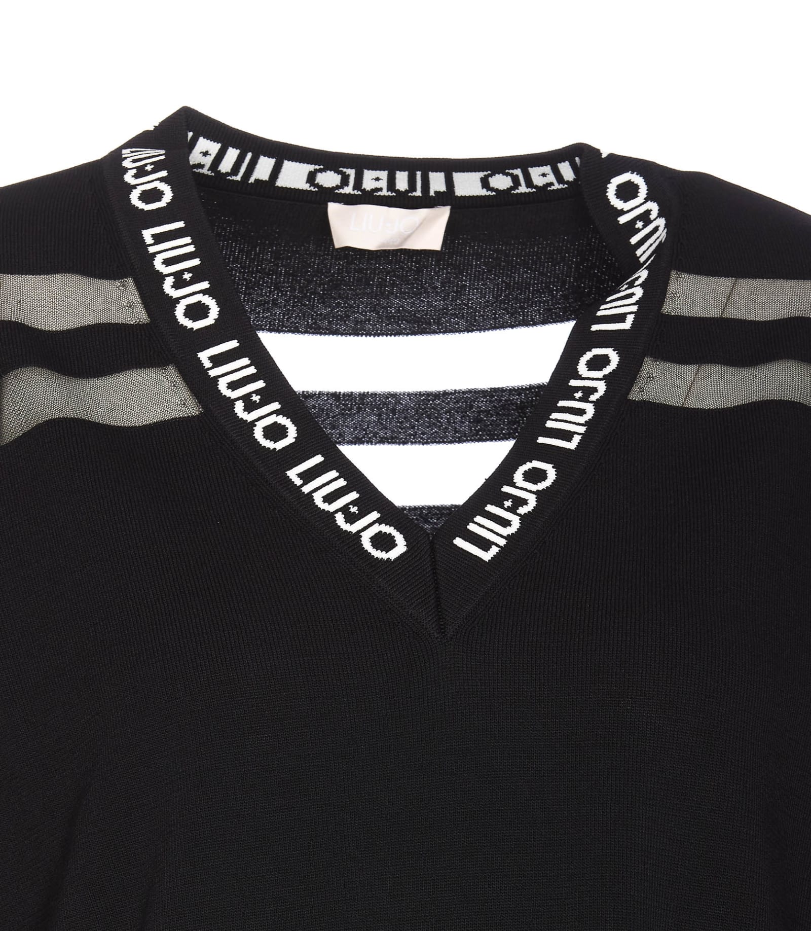 Shop Liu •jo Logo Sweater In Black