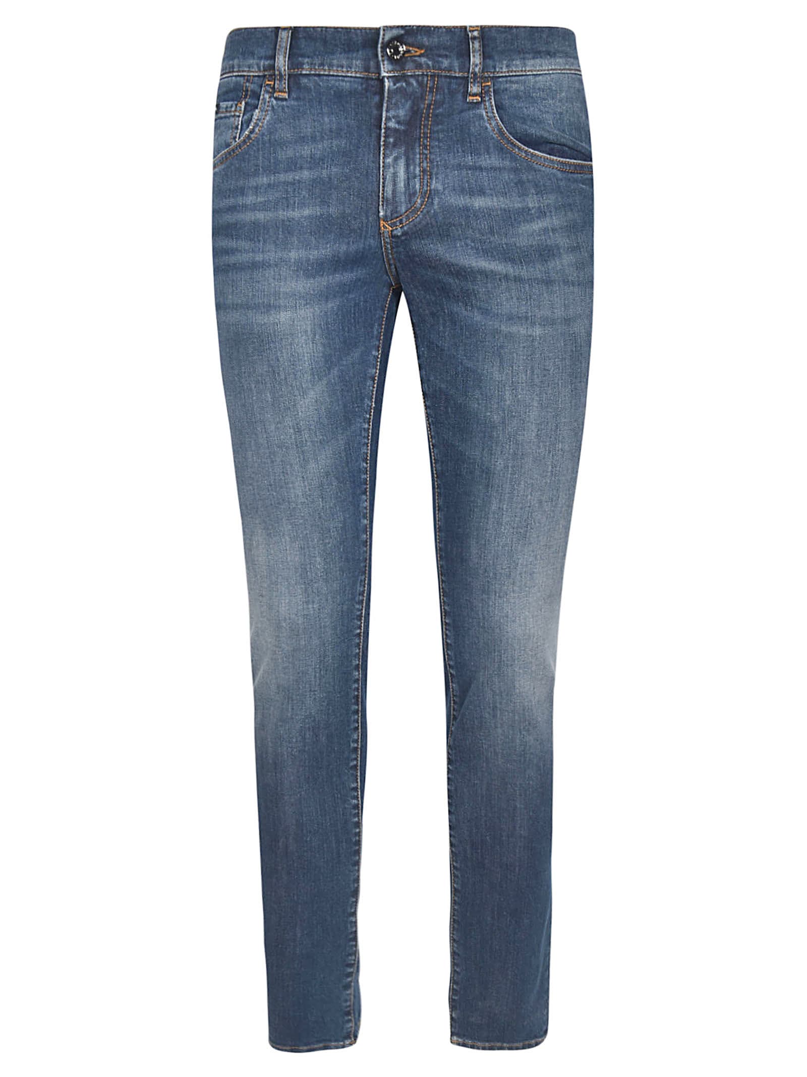 Dolce & Gabbana Skinny Fit Jeans In Medium Blue