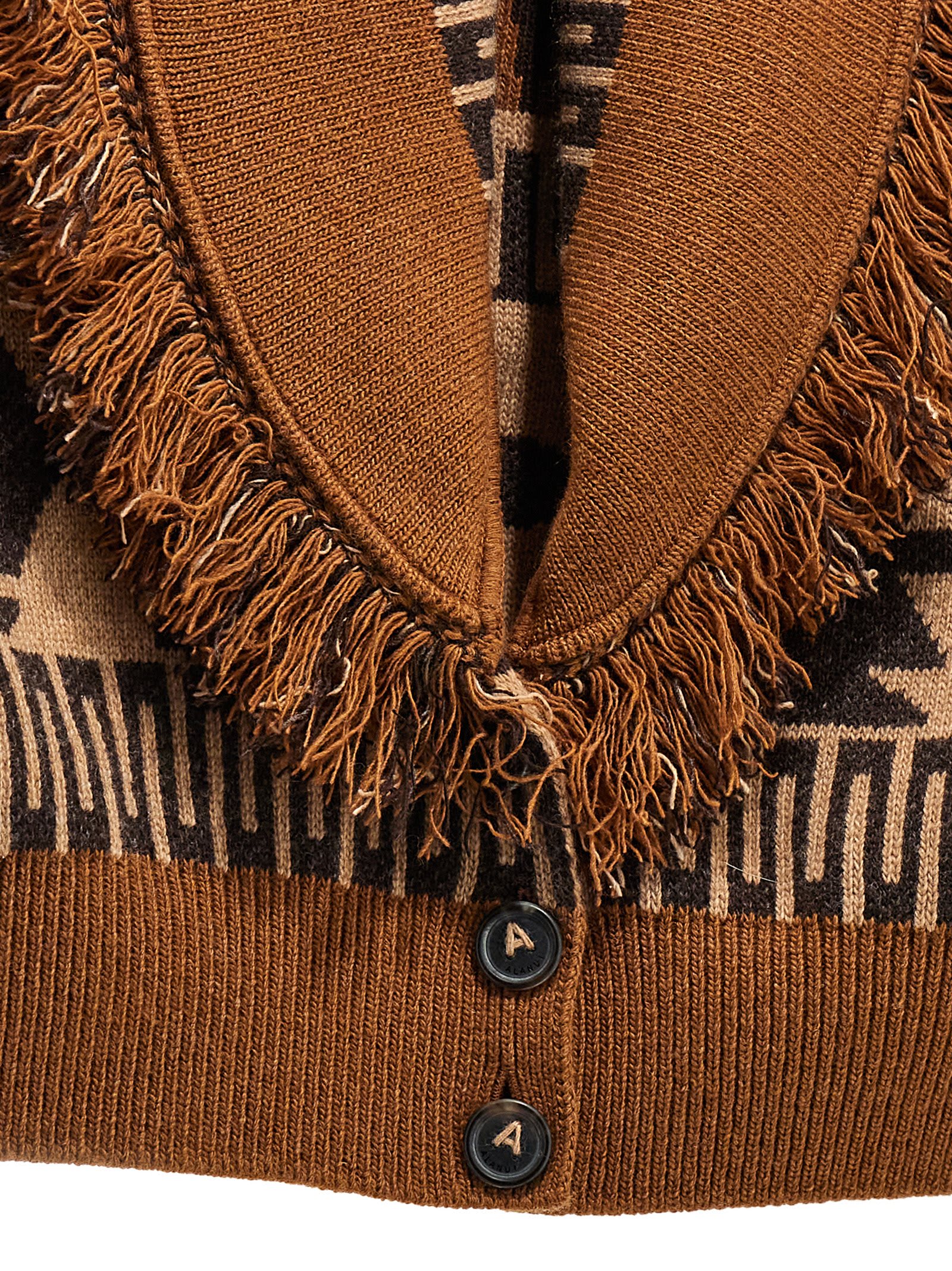 Shop Alanui Icon Cardigan In Brown