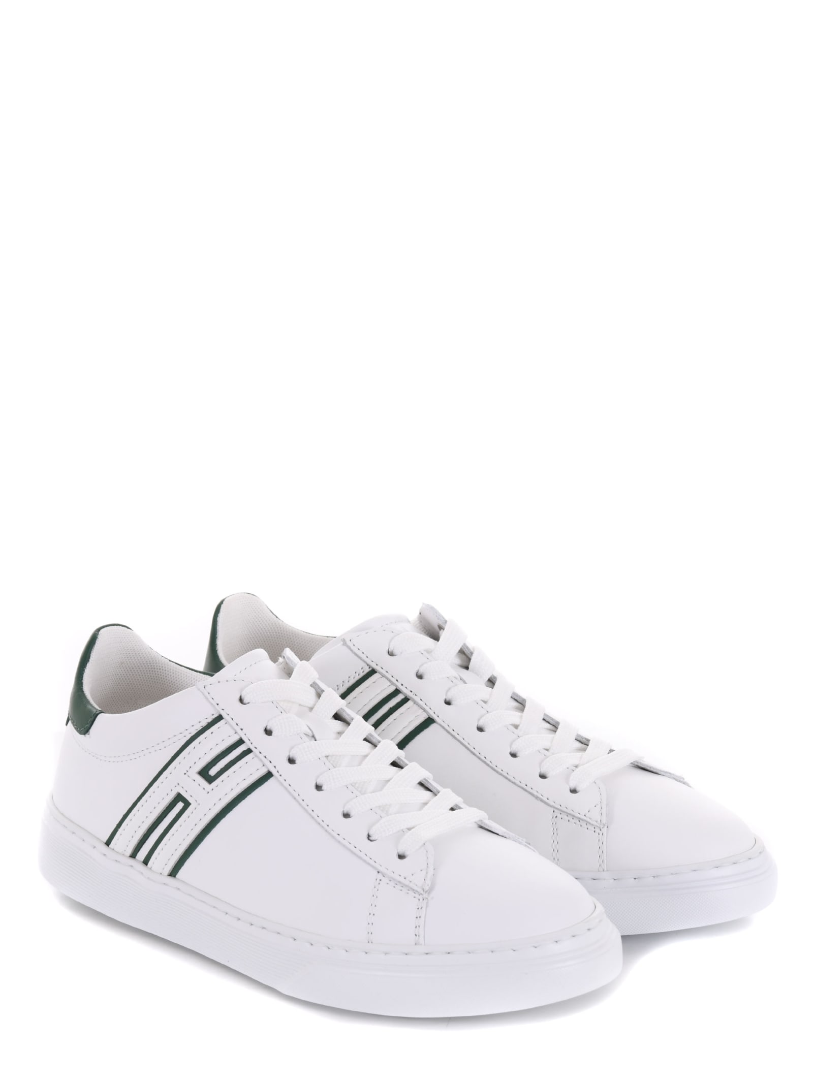 Shop Hogan Sneakers In Bianco/verde Scuro