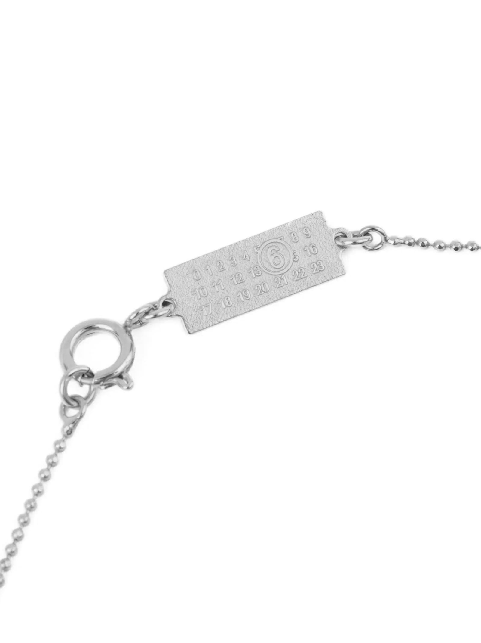 Mm6 Maison Margiela 'anello Chevalière' Necklace In Metallic