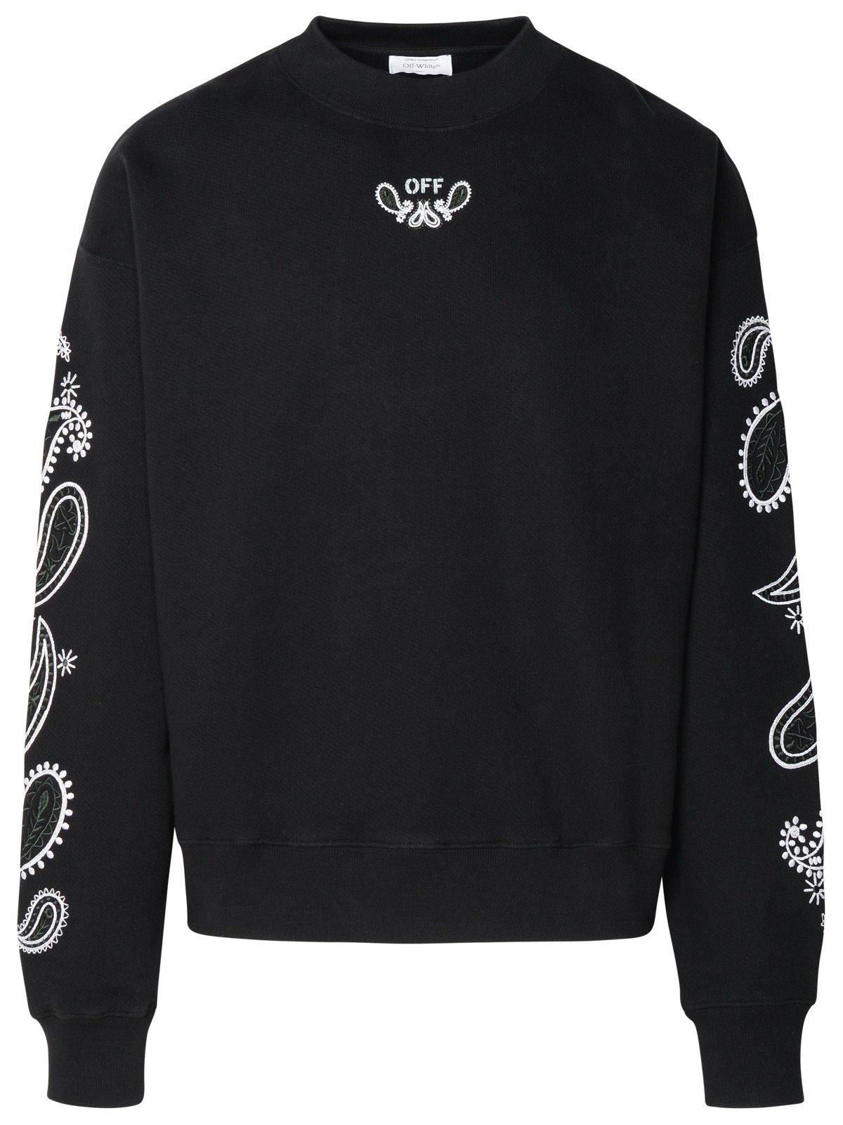 Shop Off-white Bandana Arrow Crewneck Sweatshirt In Black White