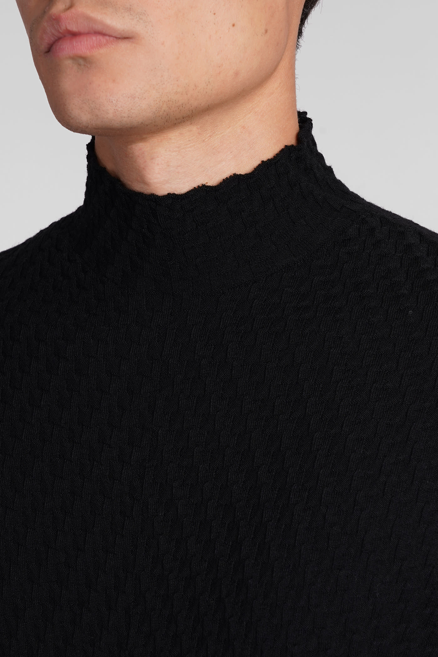 Shop Giorgio Armani Knitwear In Black Wool