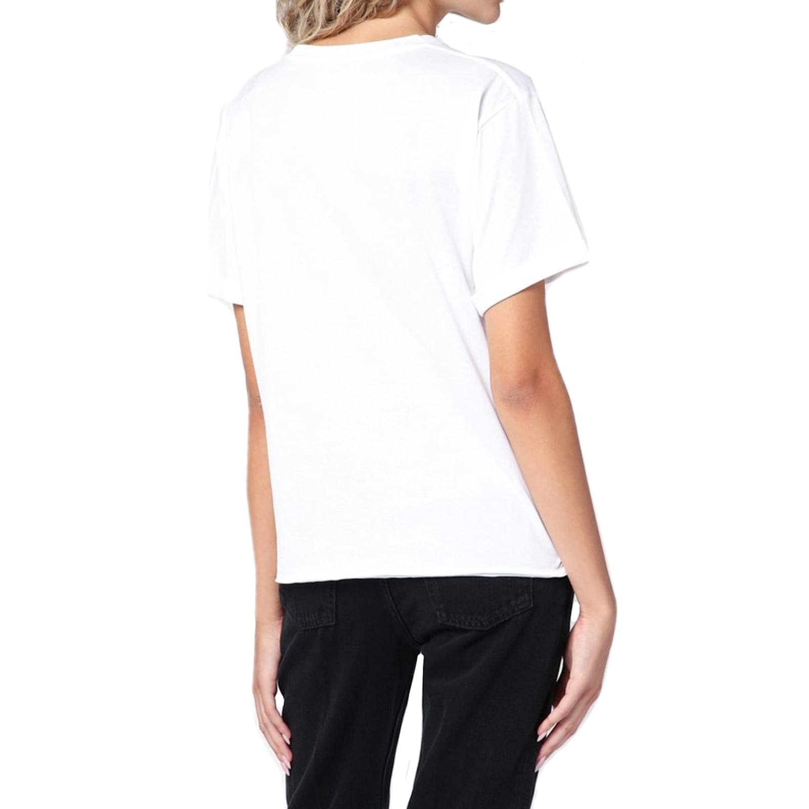 Shop Saint Laurent Cotton Logo T-shirt In White