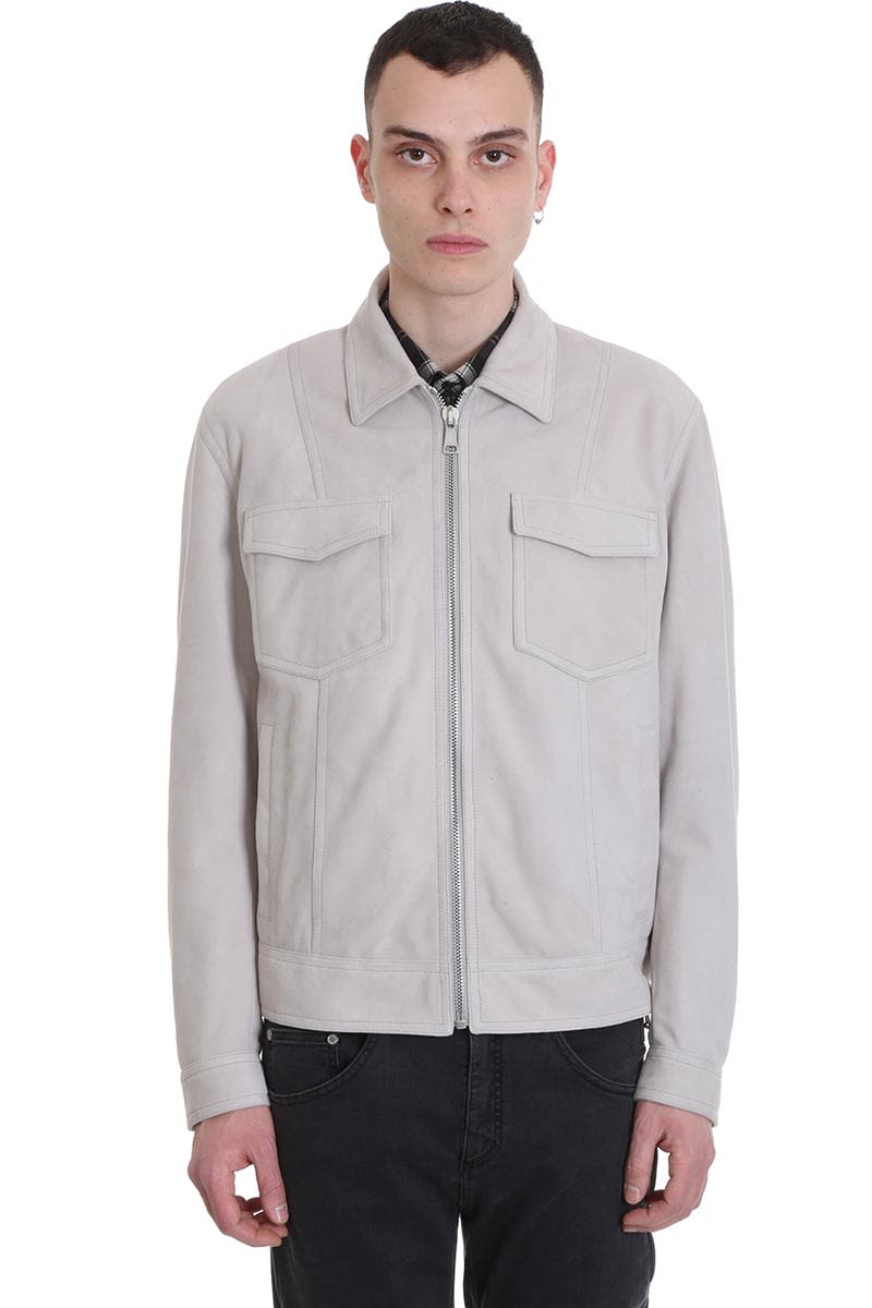 Drome Leather Jacket In White Leather