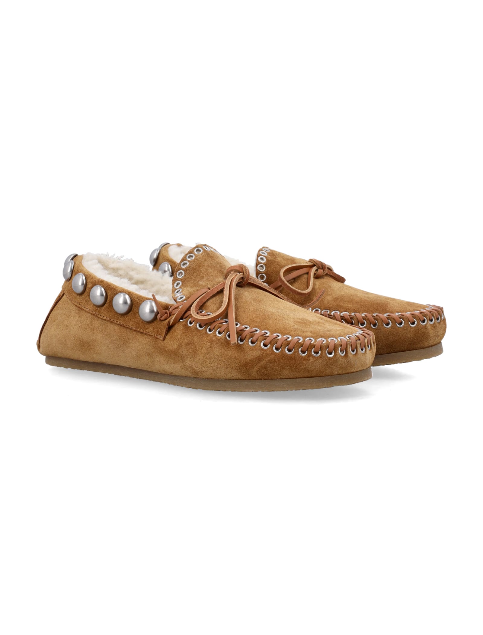 Shop Isabel Marant Fitza Shearling Loafer In Cognac