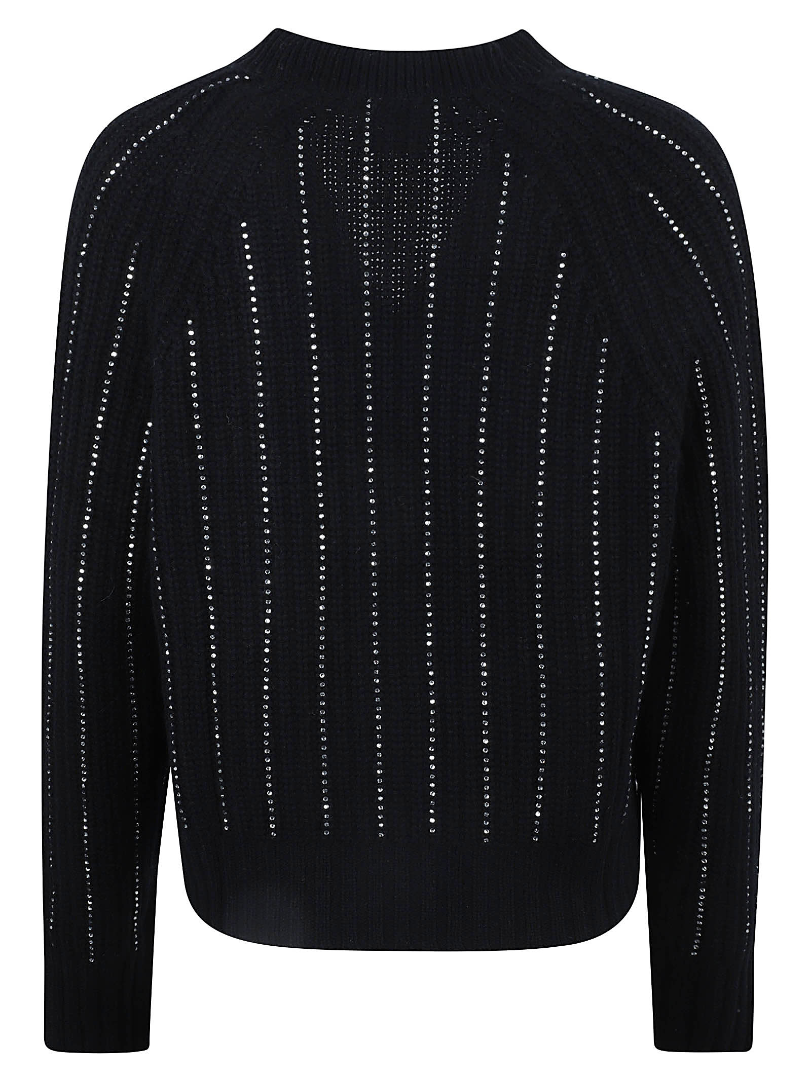 Shop Allude Crystal Embellished Knit Cardigan In Black
