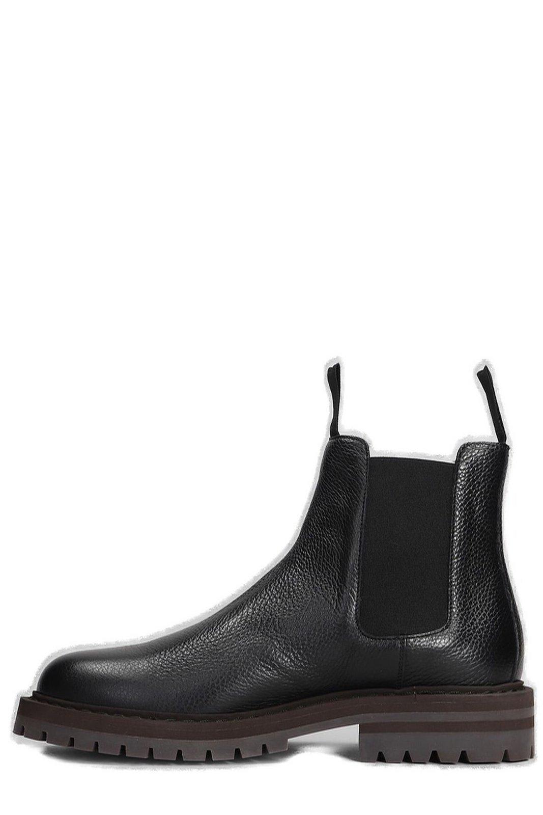 Shop Common Projects Round Toe Ankle Boots In Black