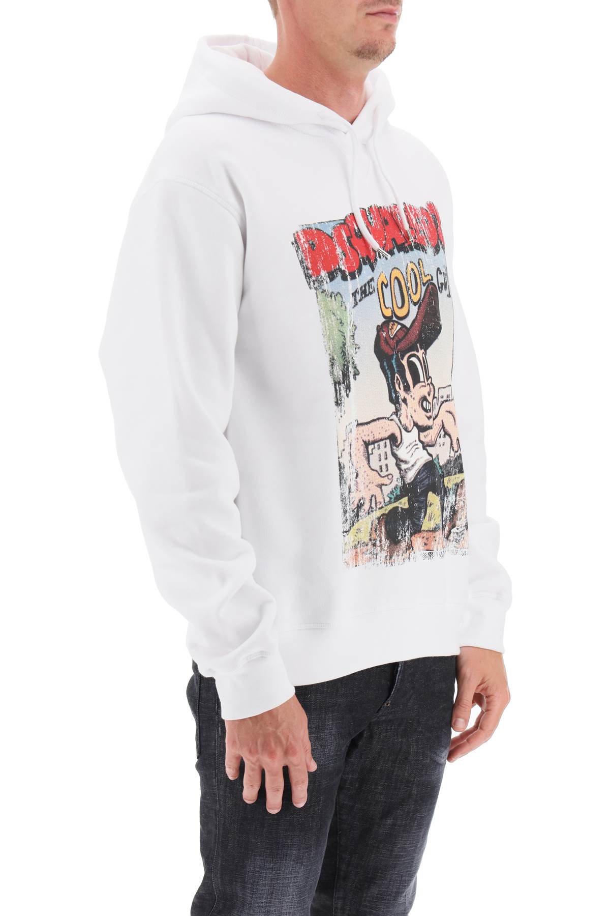 Shop Dsquared2 Hoodie With Graphic Print In White (white)