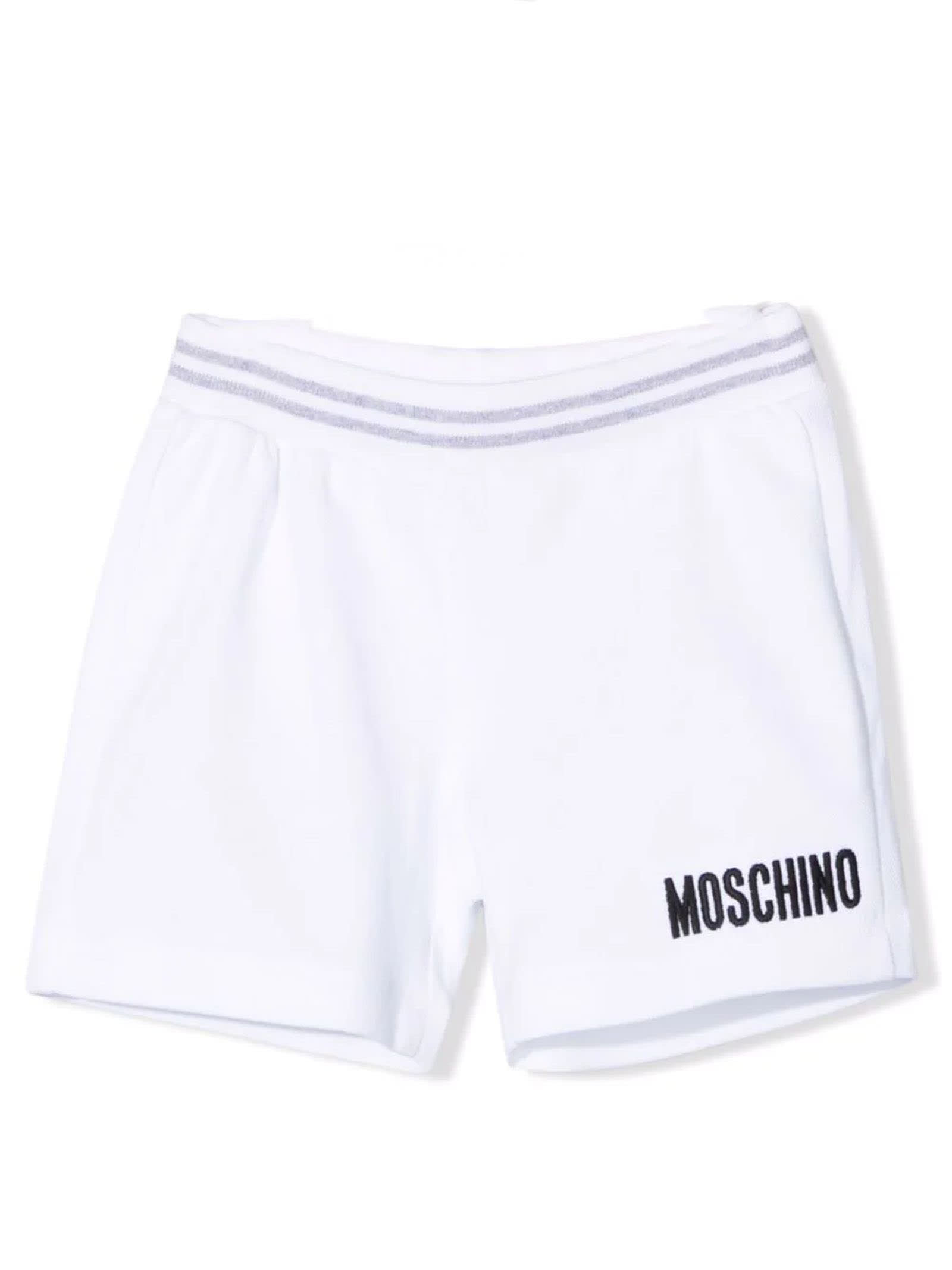 Moschino Babies' White Cotton Shorts In Bianco