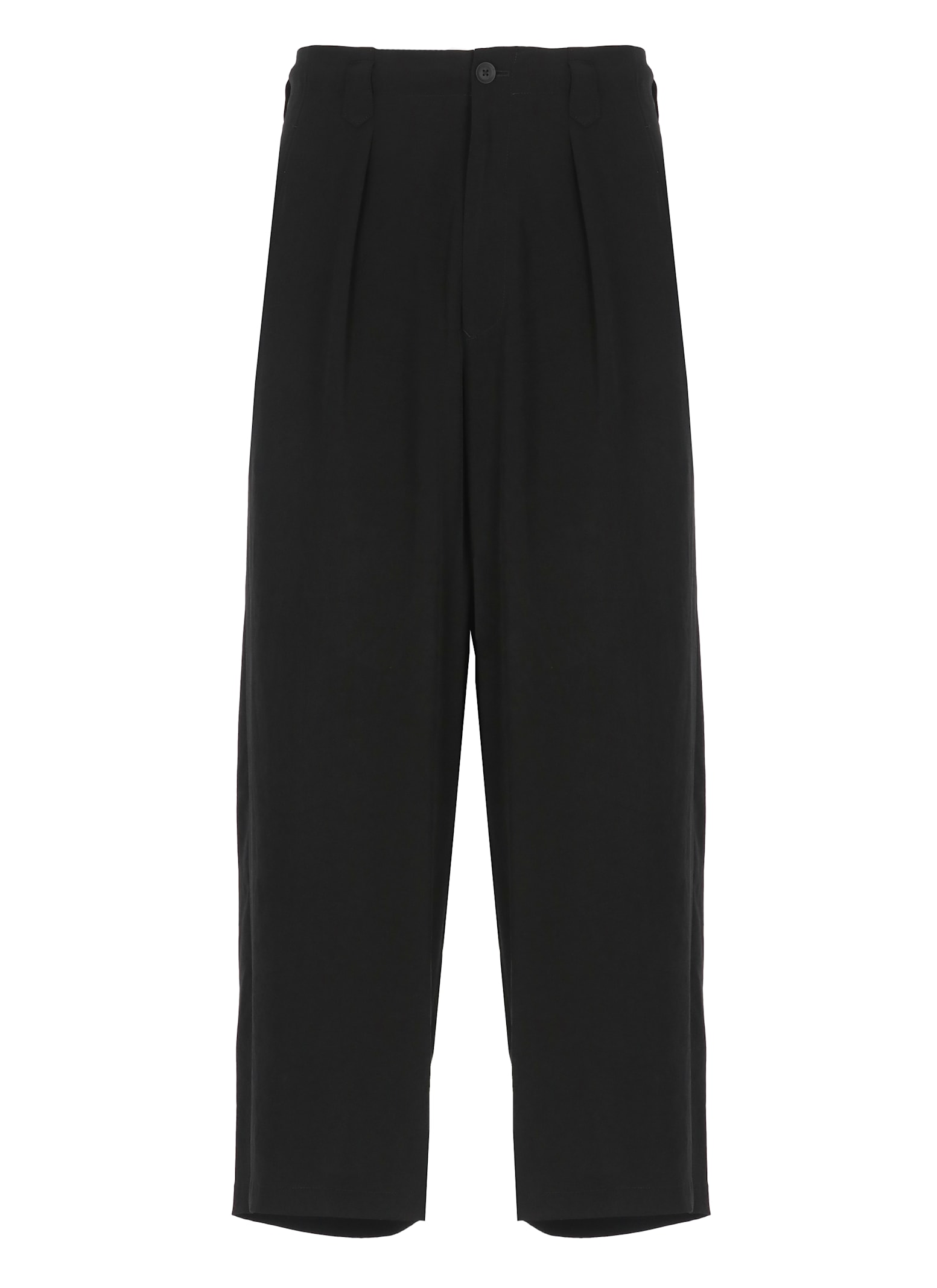 Yohji Yamamoto Pant Silk Belt Loops Pleated Design Wide Leg In Black