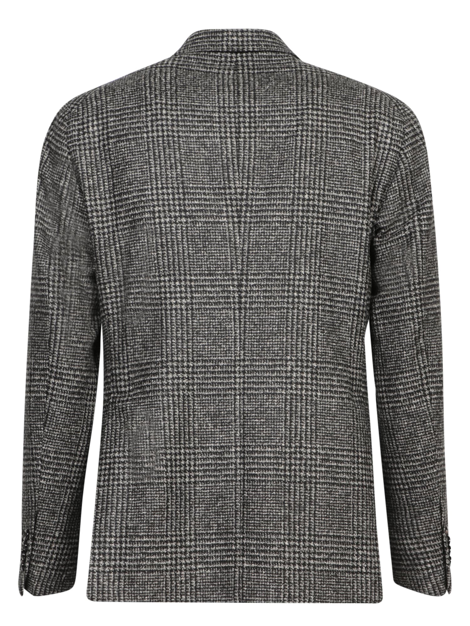 Shop Tagliatore Houndstooth Jacket In Grey-white-black