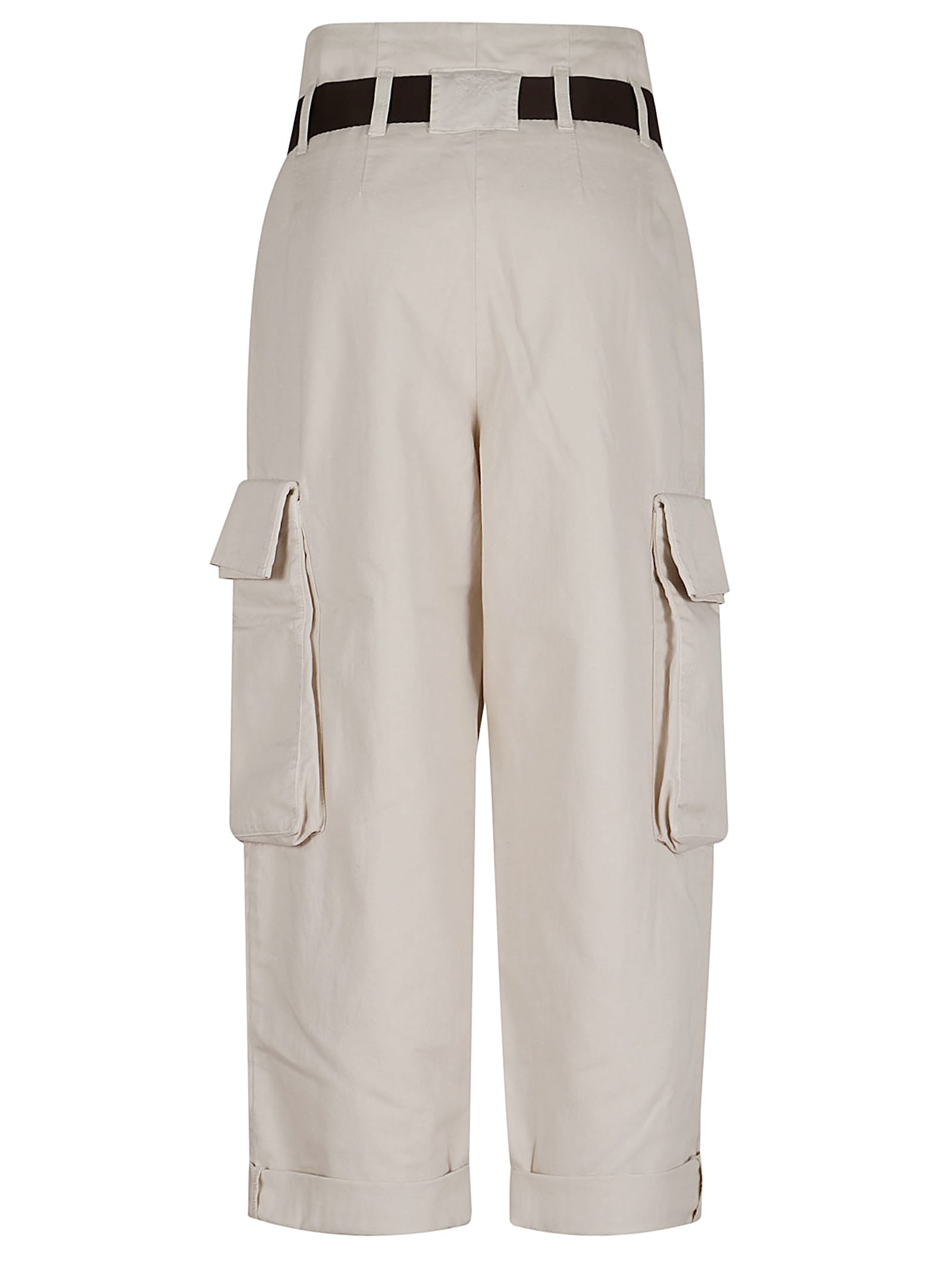 Shop Pinko Ronfare Pantalone Dyed Gabardi In Bianco Latte