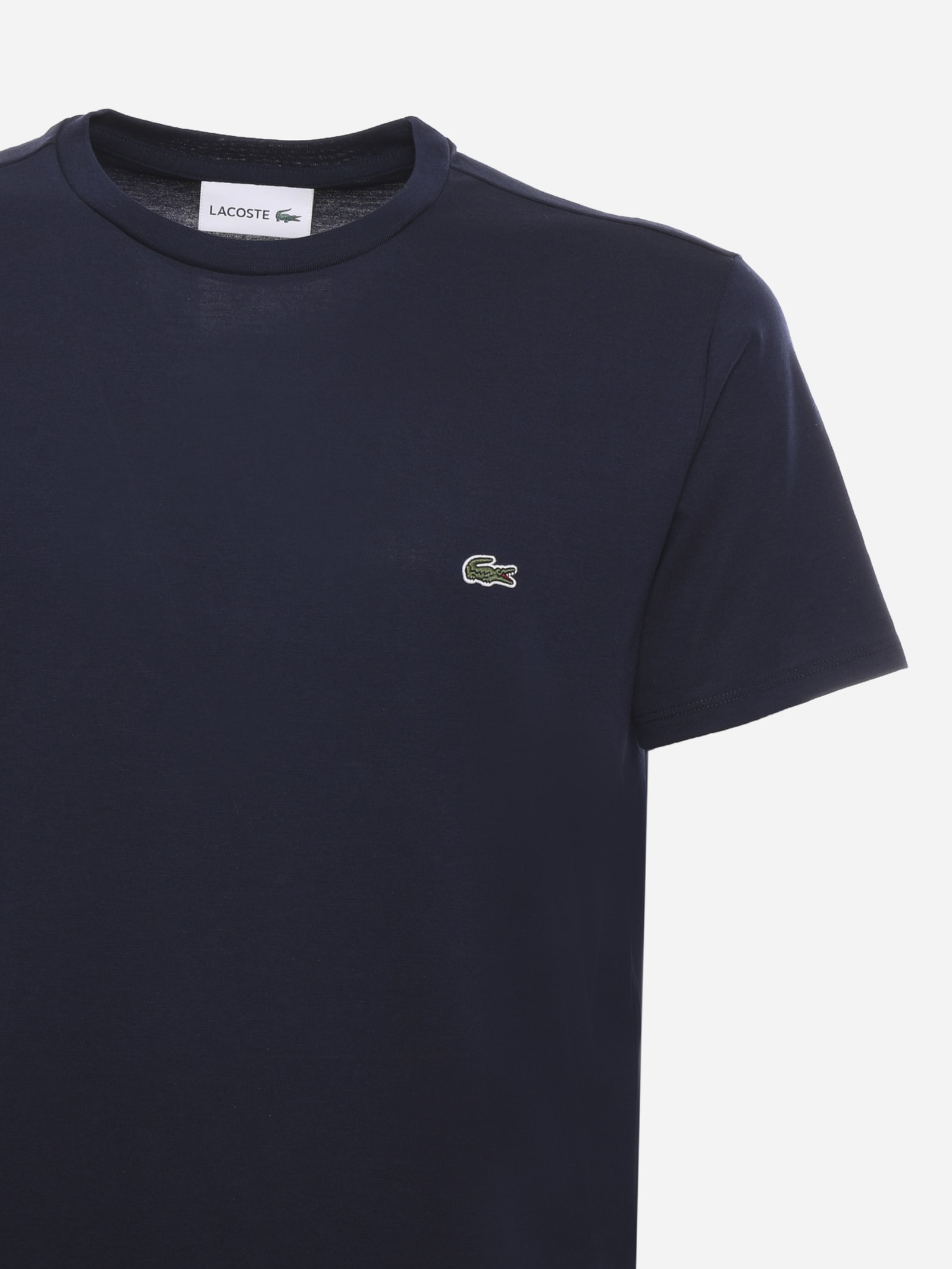 Shop Lacoste Navy Blue T-shirt In Cotton Jersey In Marine