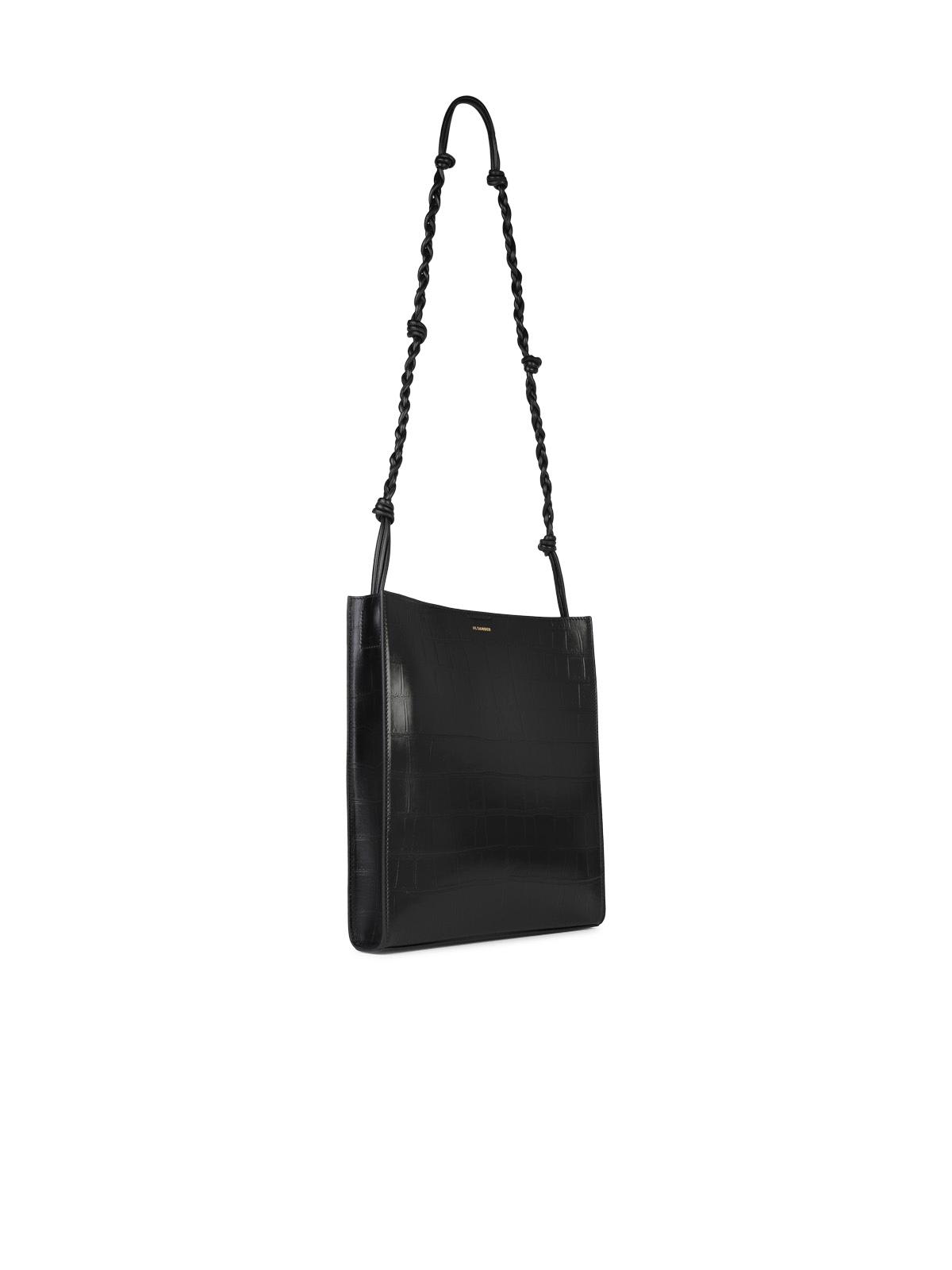 Shop Jil Sander Medium Tangle Black Leather Crossbody Bag