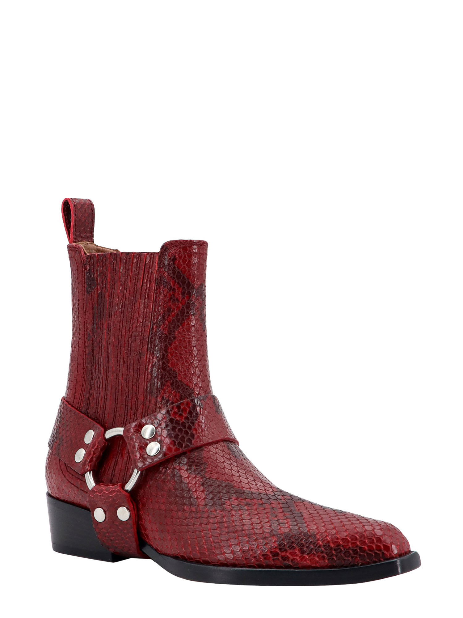 Paris Texas Helena Leather Ankle Boots In Red