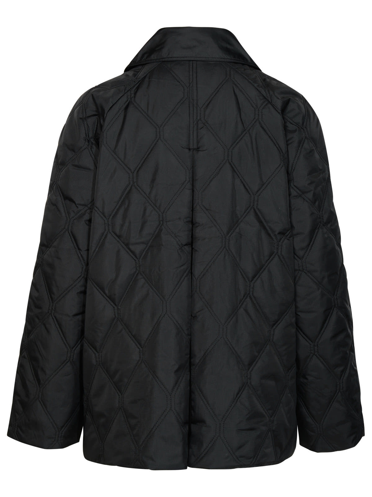Shop Ganni Ripstop Black Nylon Jacket