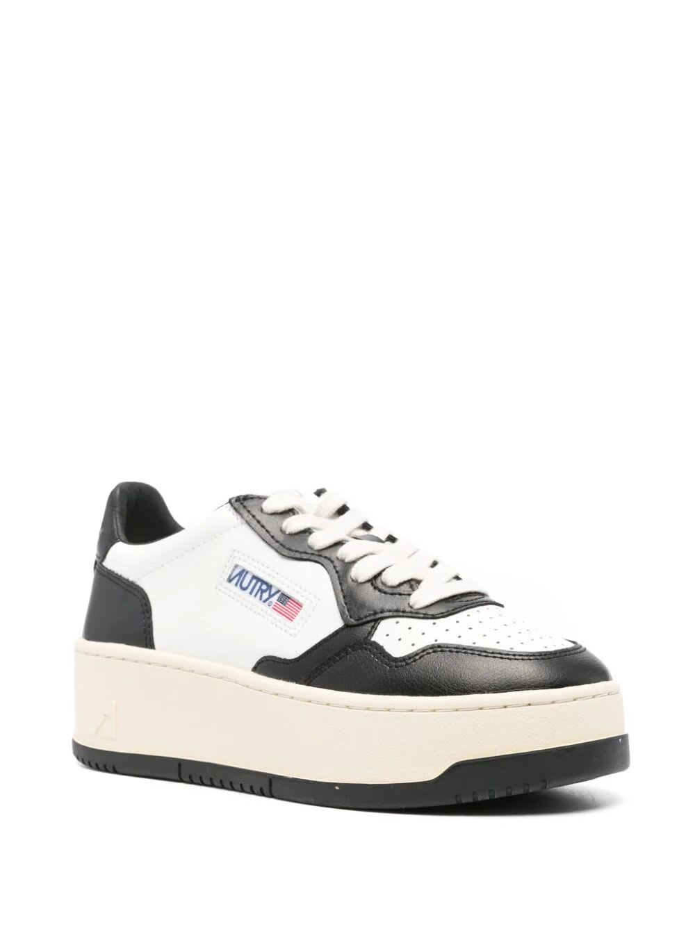 Shop Autry Low Platform Sneakers In White Black