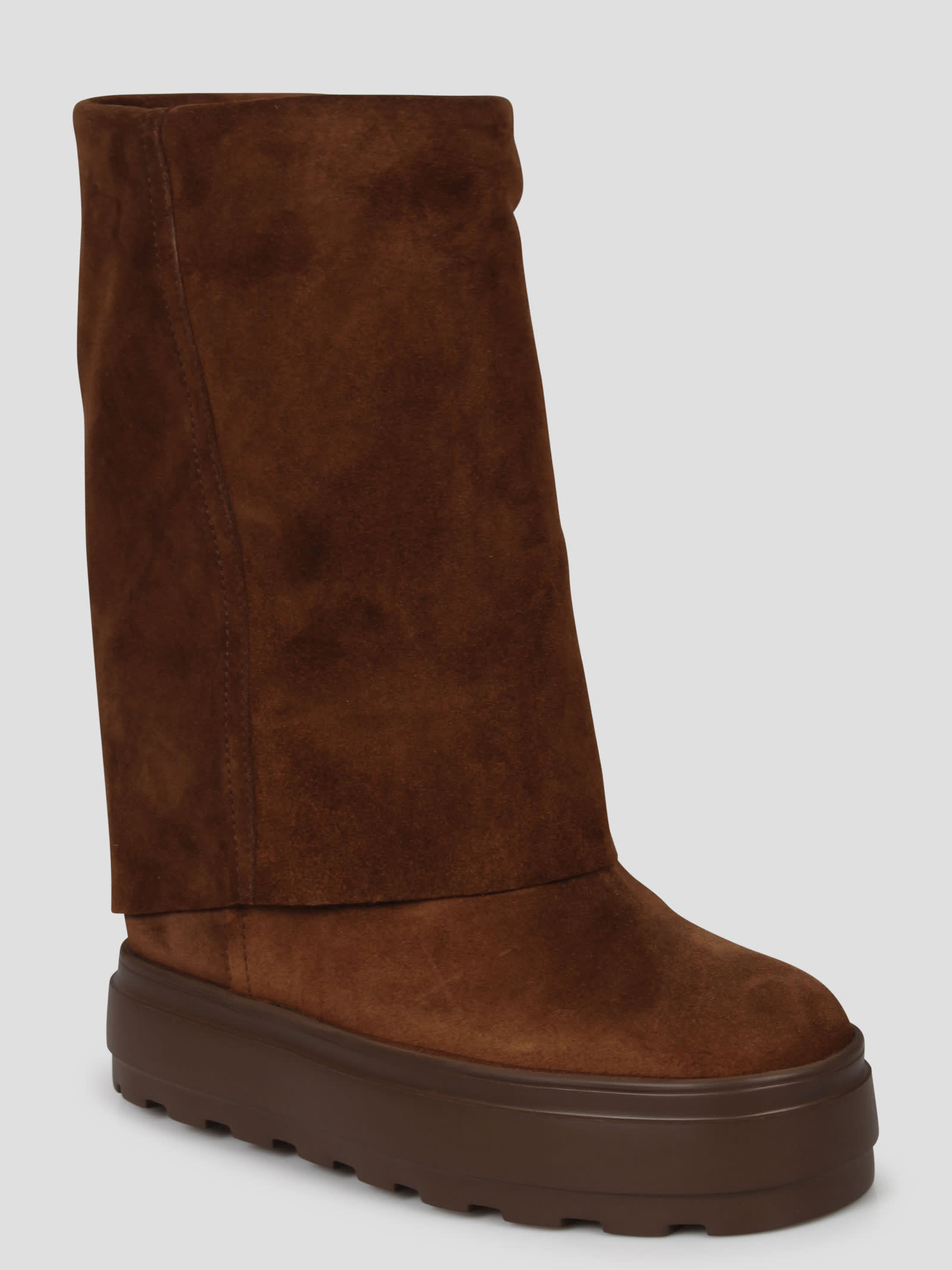 Shop Casadei New Double Face Suede Boots In Brown