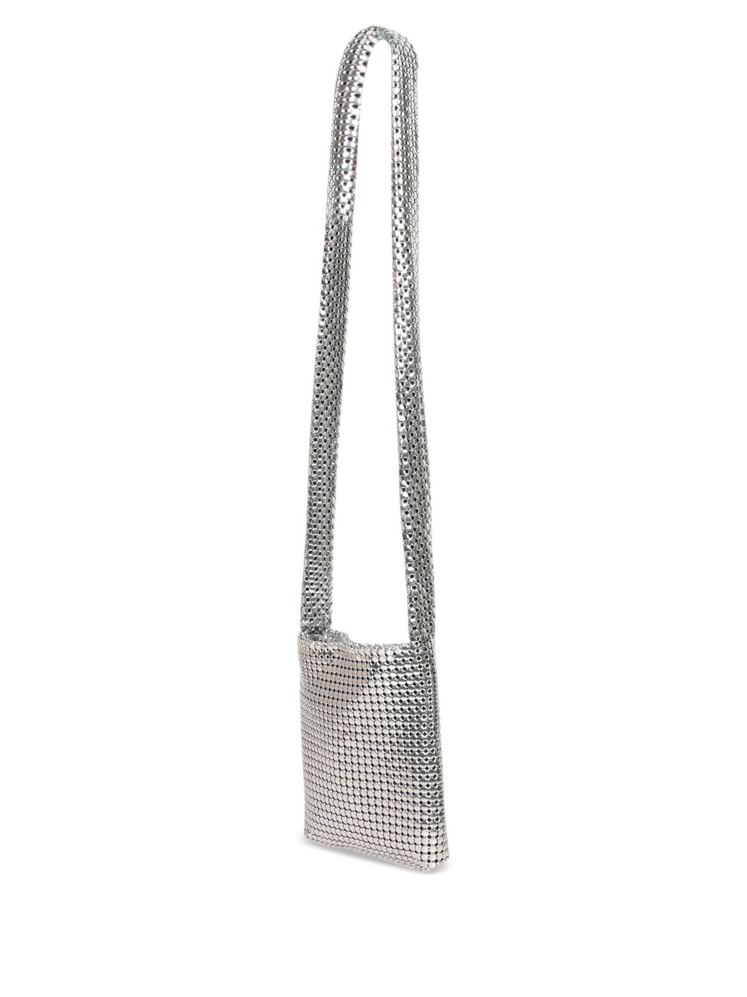 RABANNE SILVER MINI PIXEL BAG 