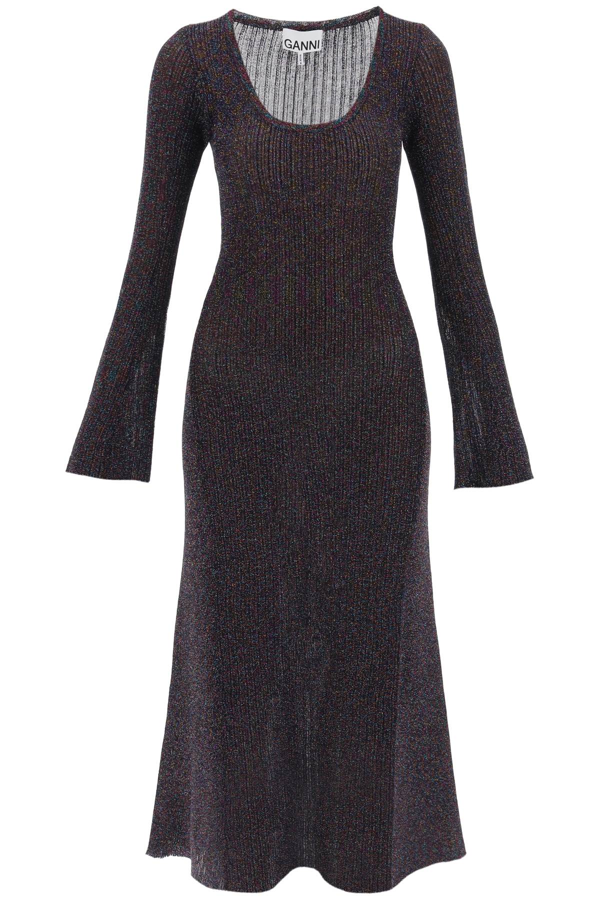 Lurex-knit Midi Dress