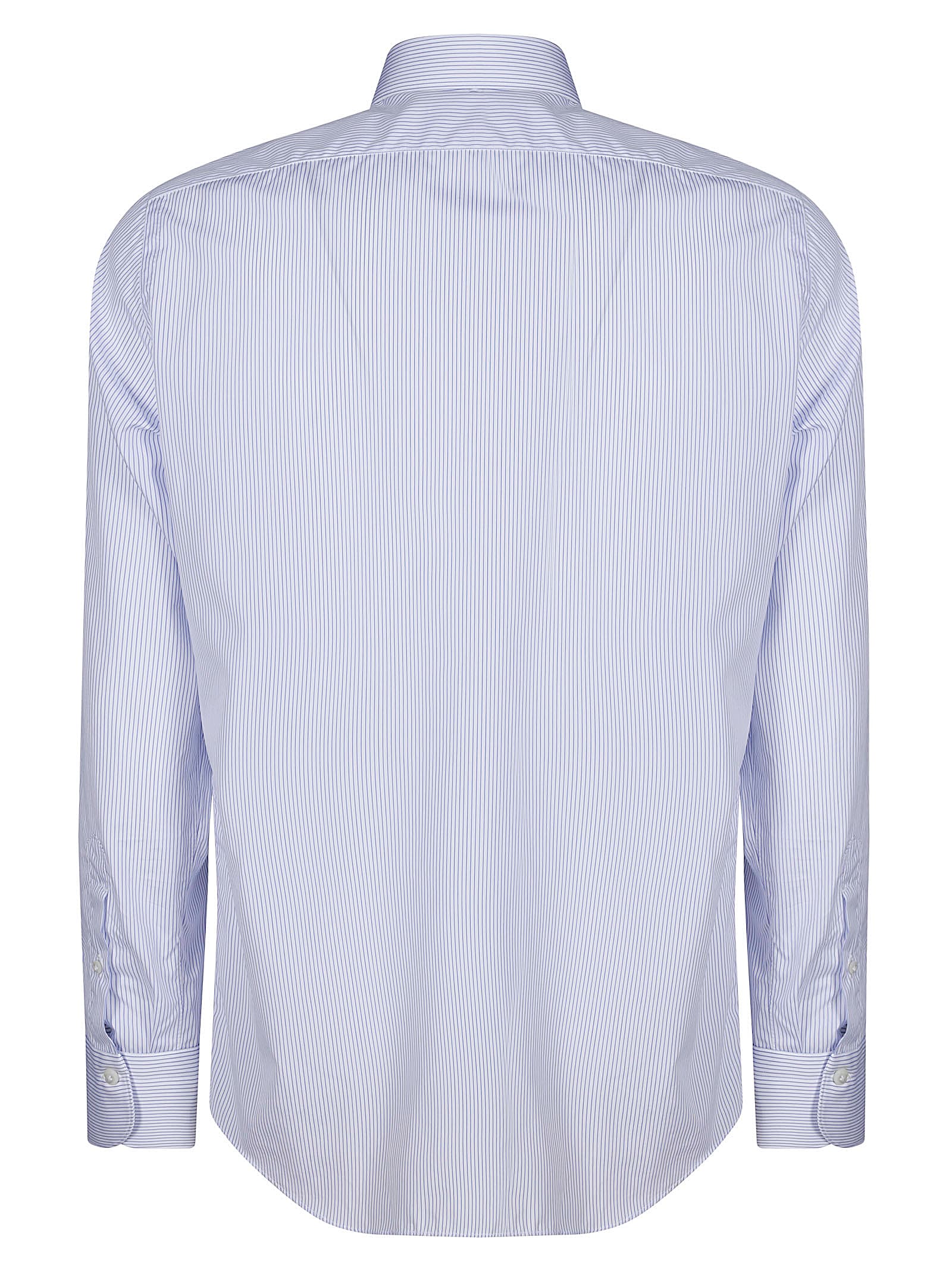 Finamore 1925 Finamore Tailored White Cotton Shirt With Classic Button-down Collar In Gray