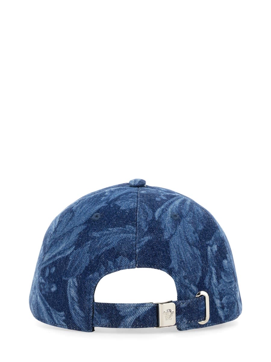 Shop Versace Baseball Hat With Logo In Blue