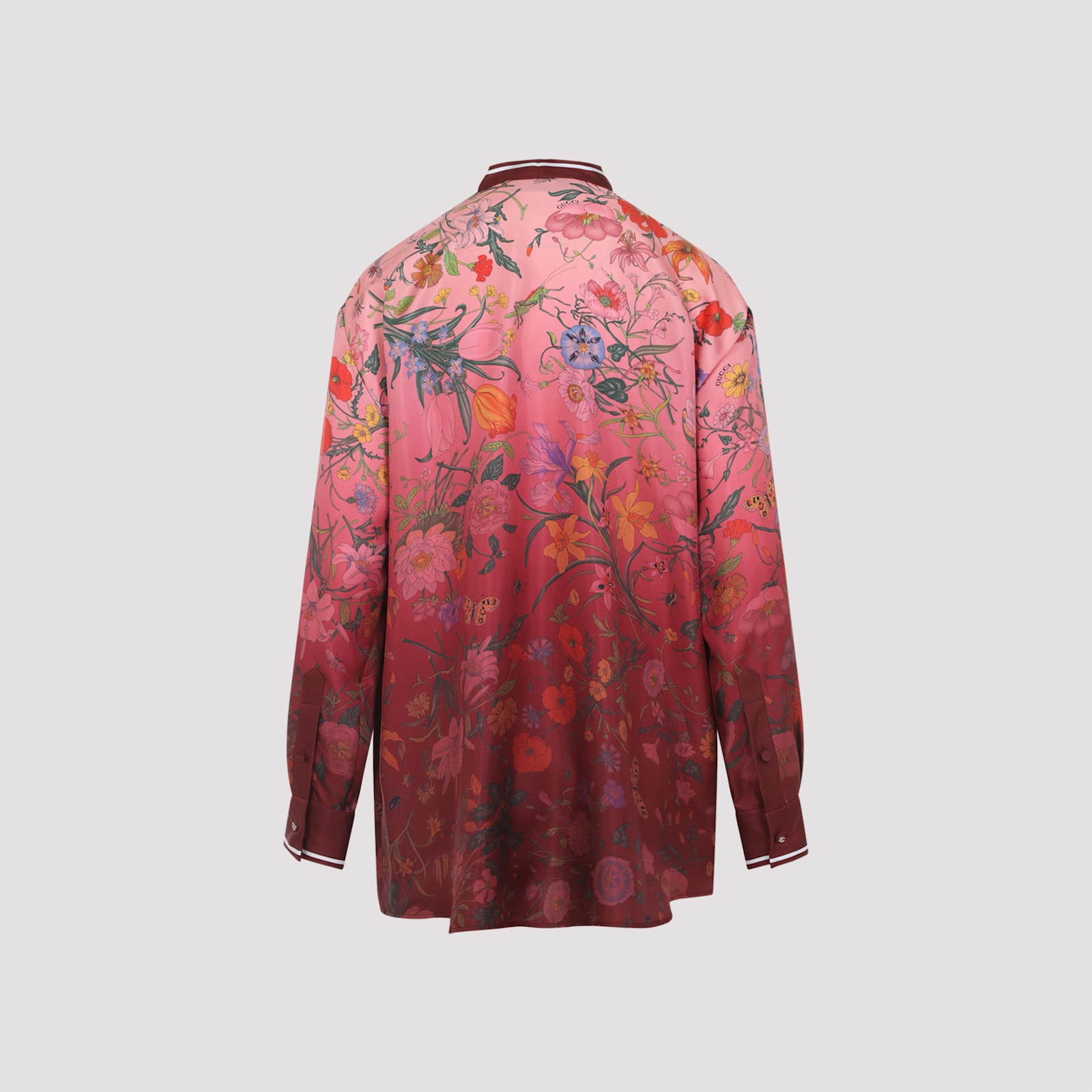 Gucci Silk Floral Shirt In Pink