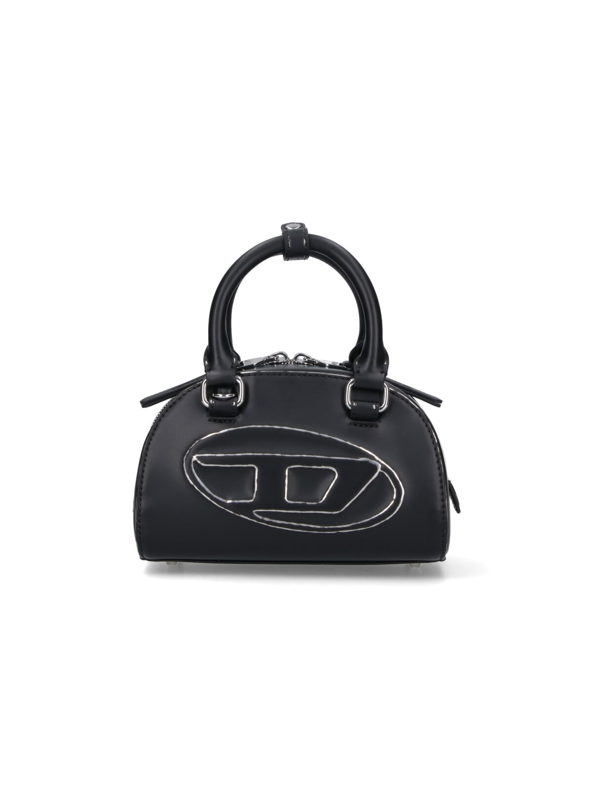 Diesel Womens T8013 1dr Dome Leather Cross-body Bag In Black