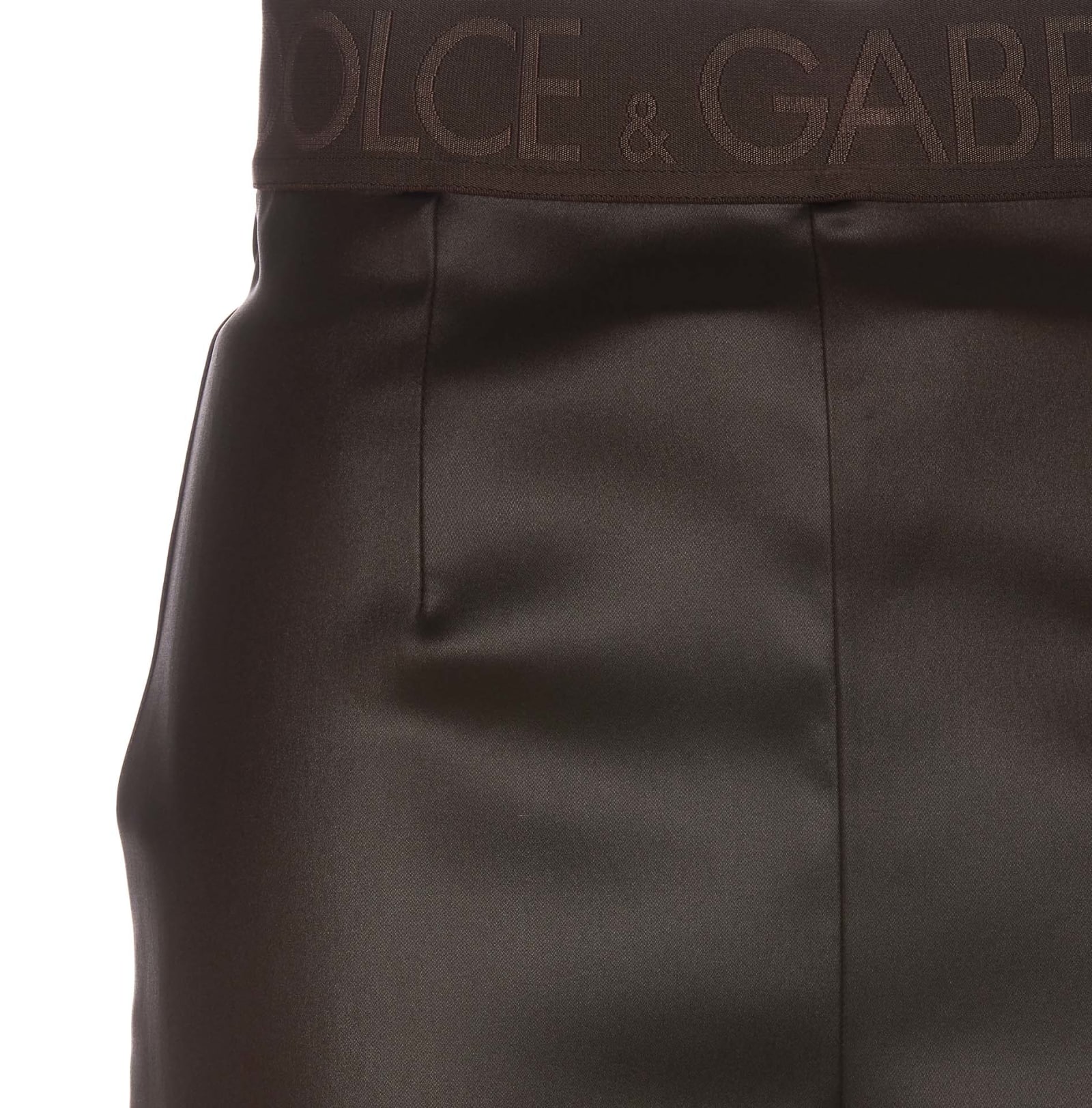 Shop Dolce & Gabbana Band Logo Leggings In Marrone Scuro