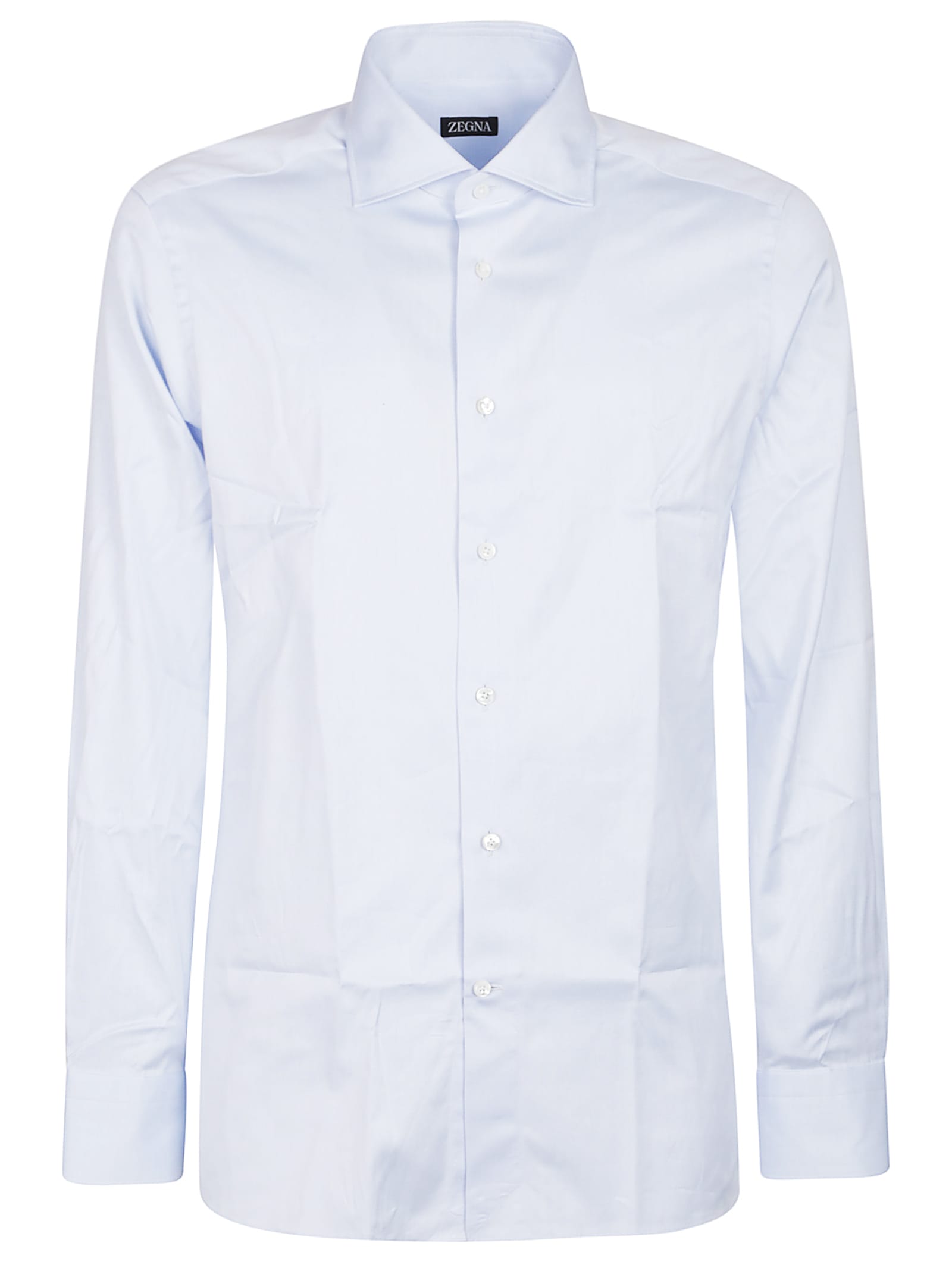 Zegna Micro Striped Trecapi Tailored Fit Long Sleeve Shirt