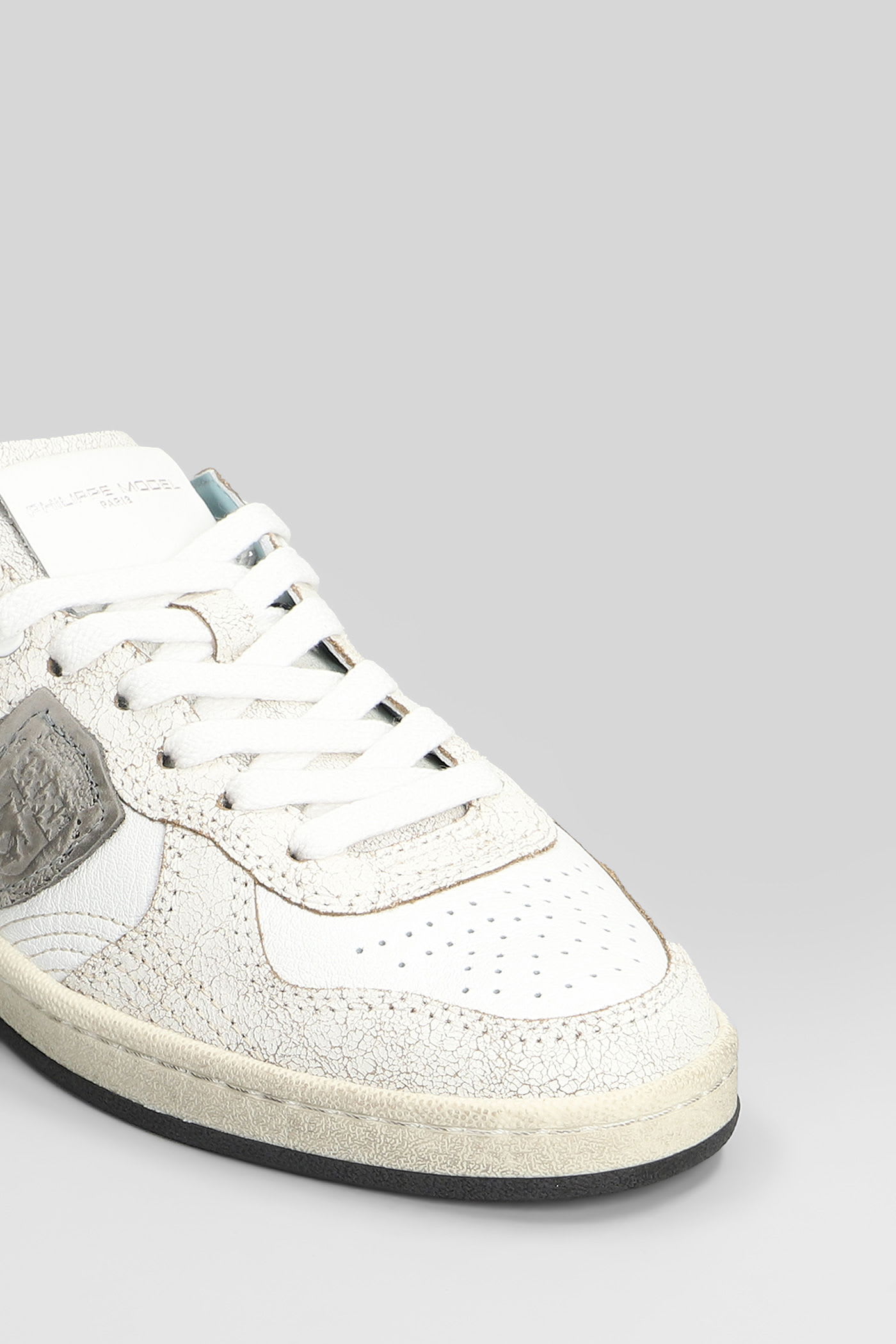 Philippe Model Pgal Low Sneakers In White Leather In Multi