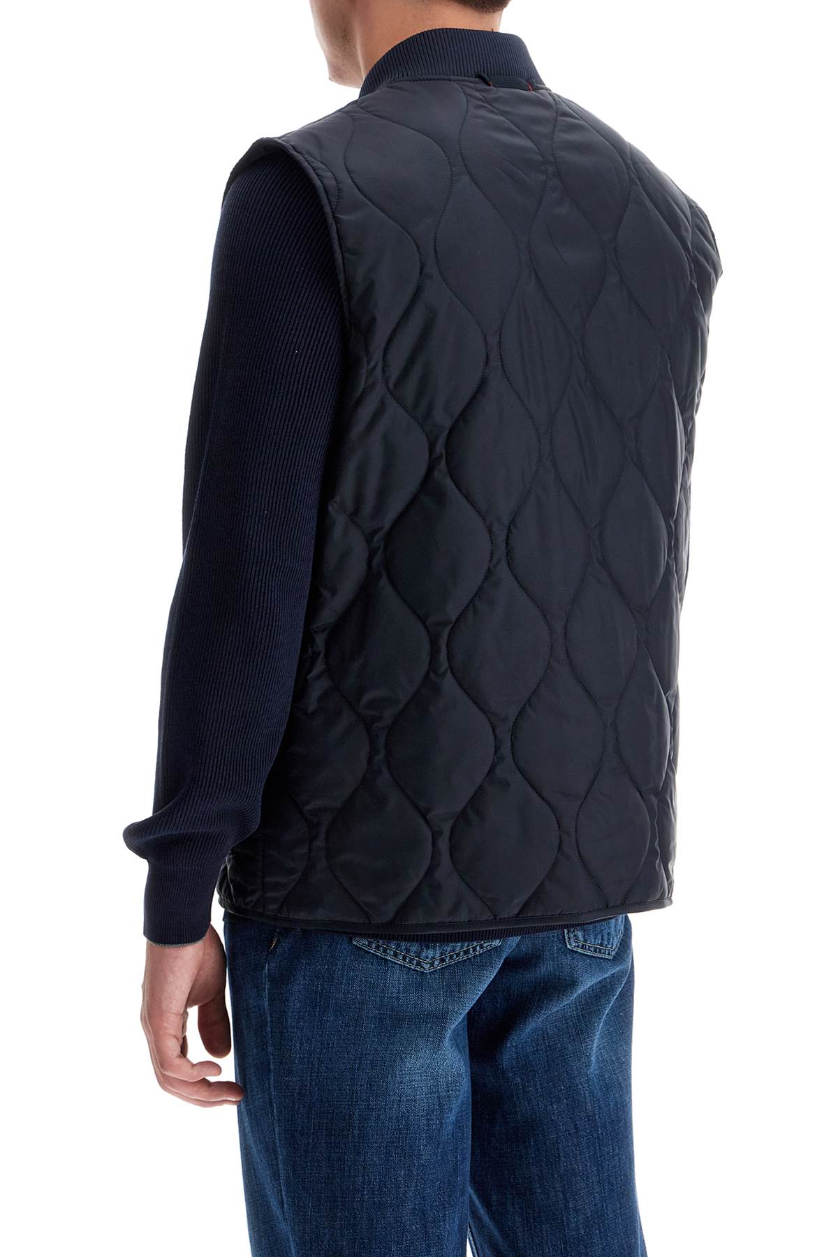 Fay Quilted Nylon Vest In Blue