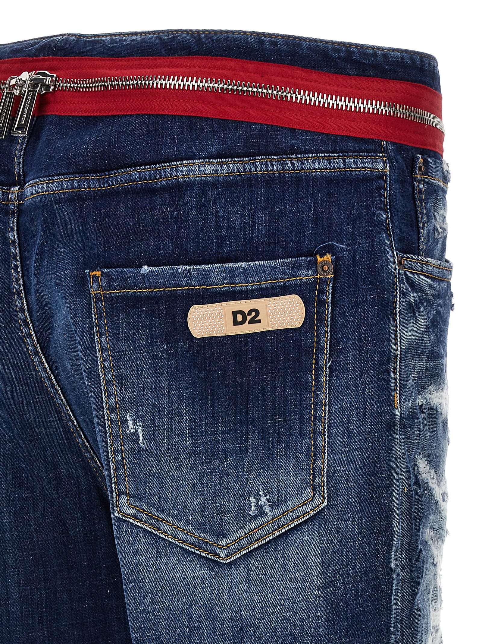 Dsquared2 '642' Slim Fit Jeans With Distressed Detailing In Blue