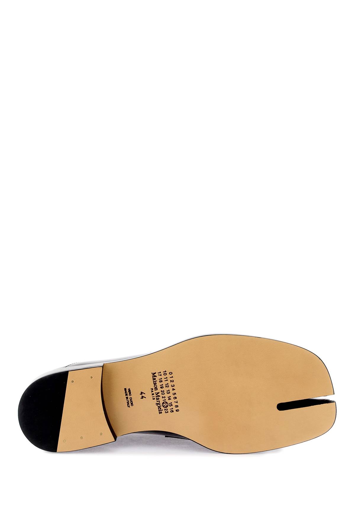 Maison Margiela Brushed Leather Tabi Loafers In Black