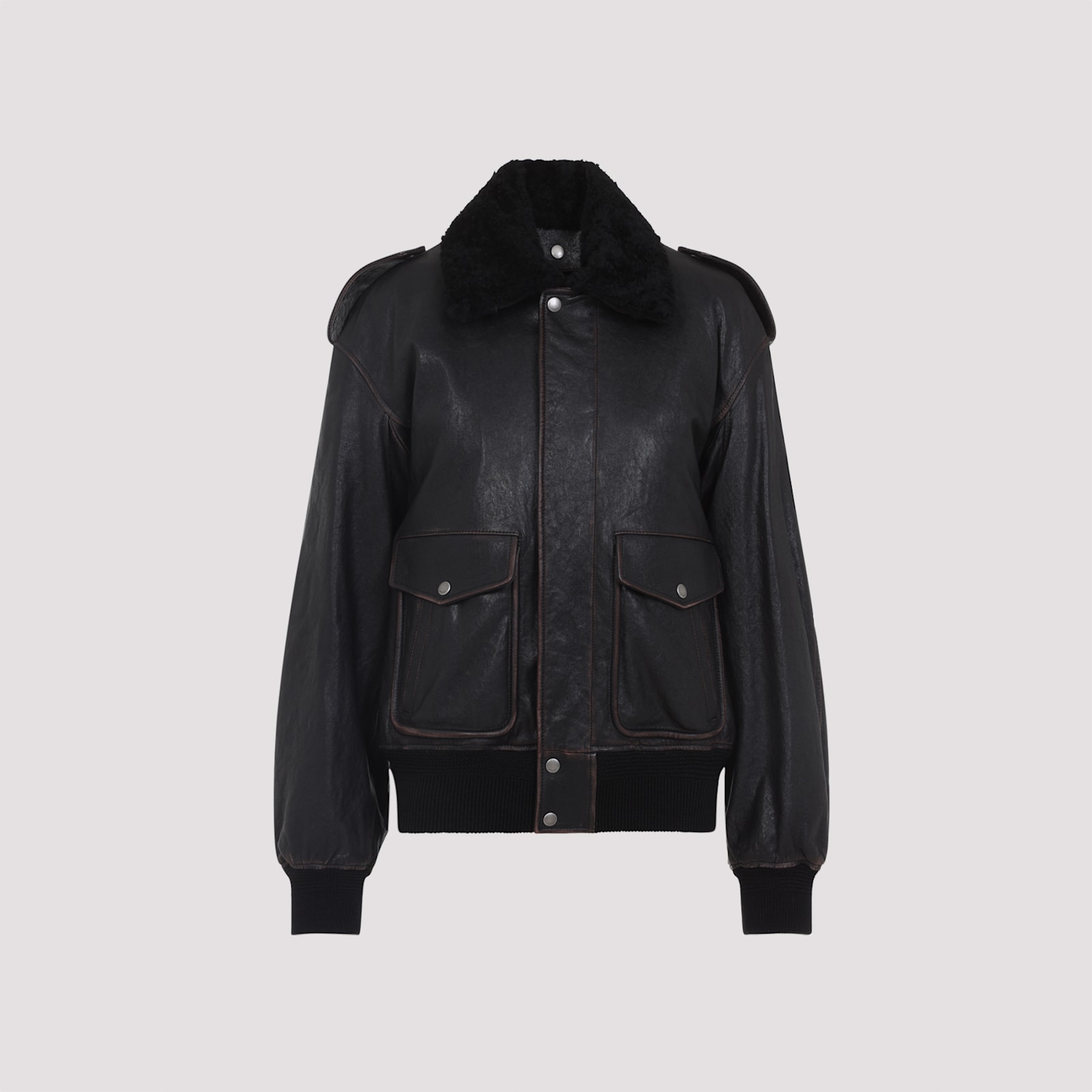 Saint Laurent Lamb Leather Jacket - Saint Laurent - Modalova