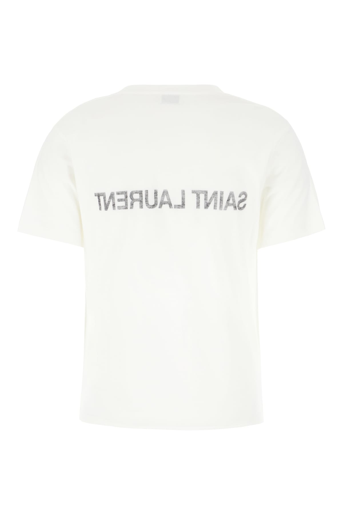 Shop Saint Laurent Ivory Cotton T-shirt In Naturel Noir