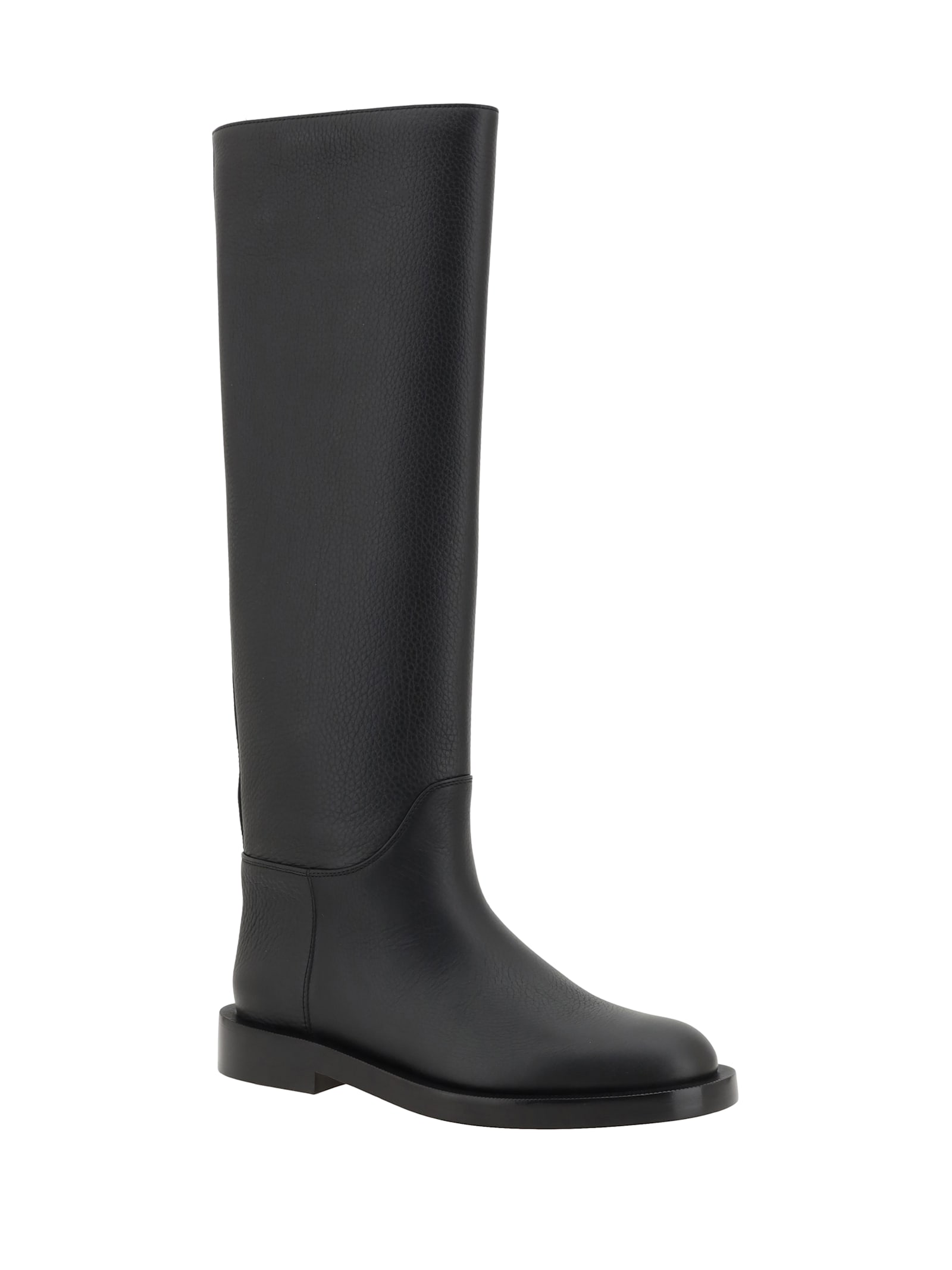 Khaite Flint Leather Knee-high Boots In Black