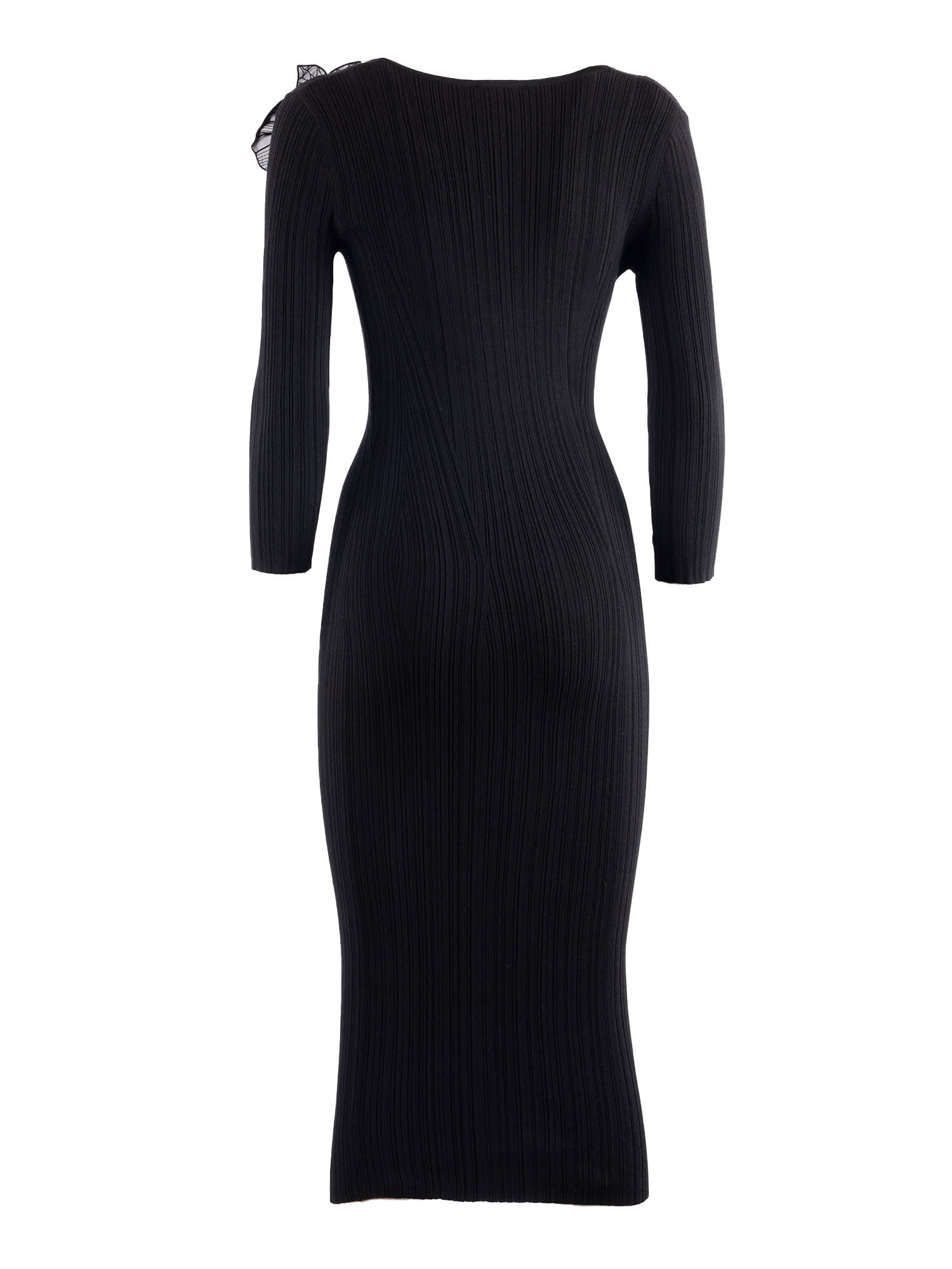 Elisabetta Franchi Knitted Dress In Blue