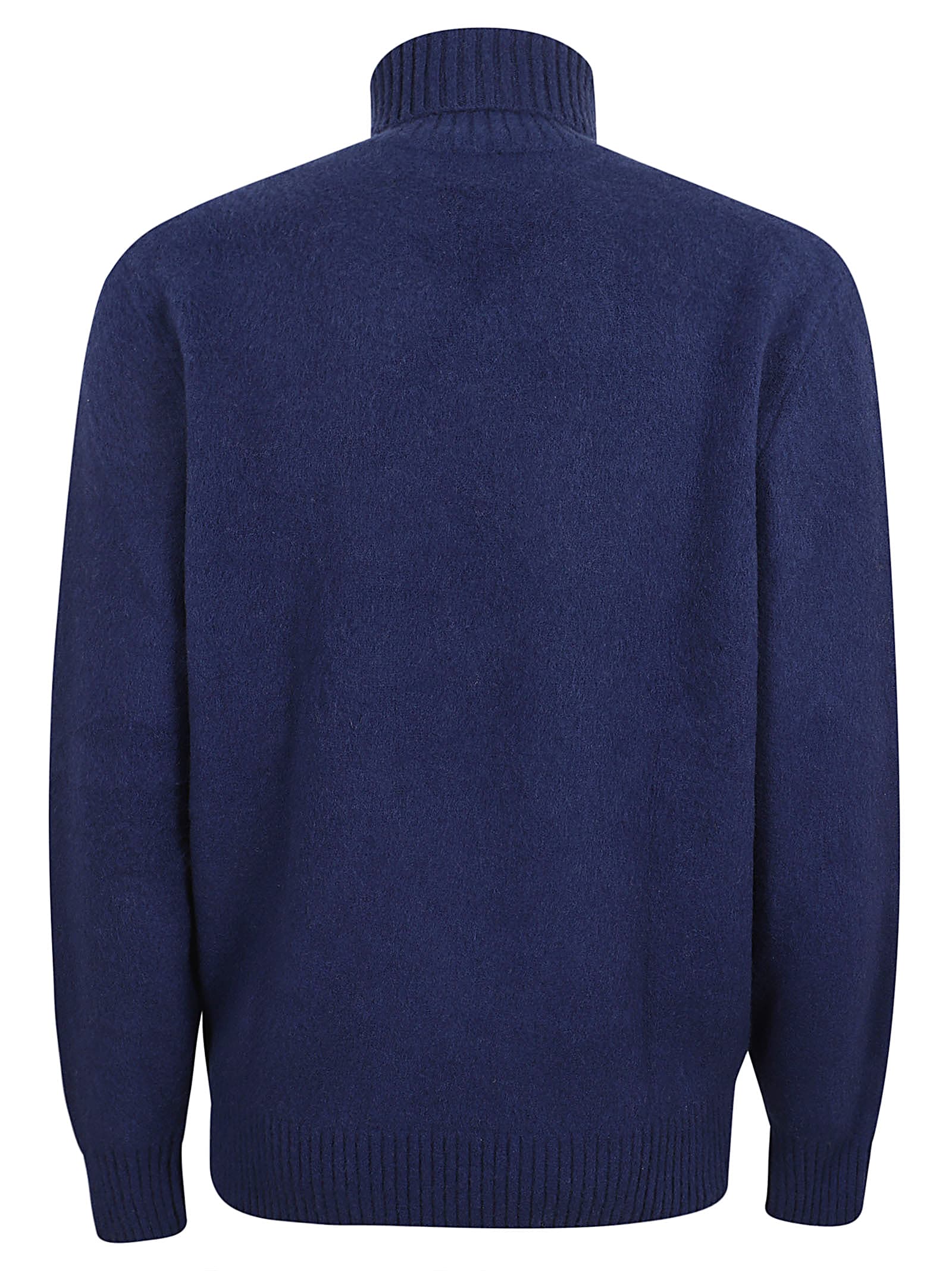 Eleventy Wool And Cashmere Blend Sweater With Classic Turtleneck Design In Blue