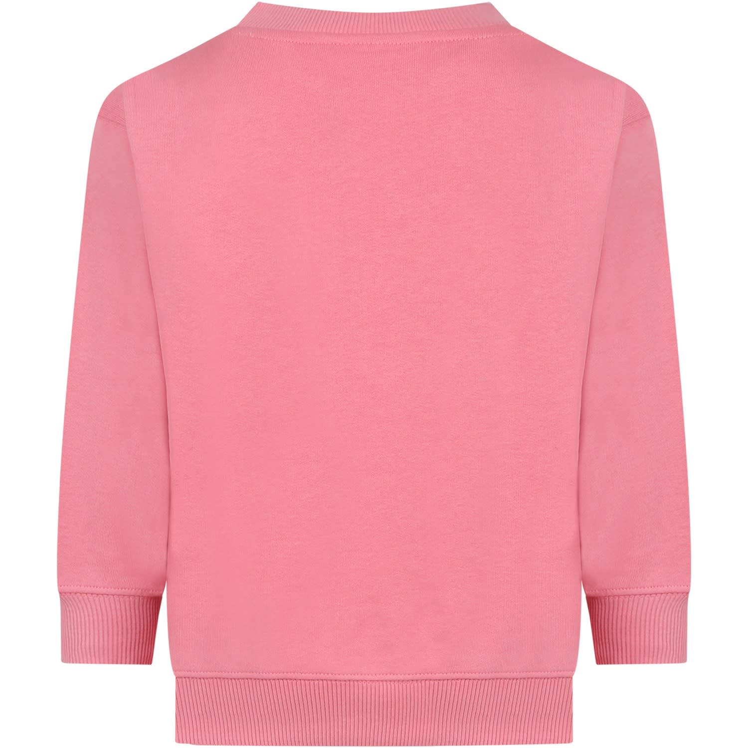 Shop Molo Pink Sweatshirt For Girl With Cat Print And Writing