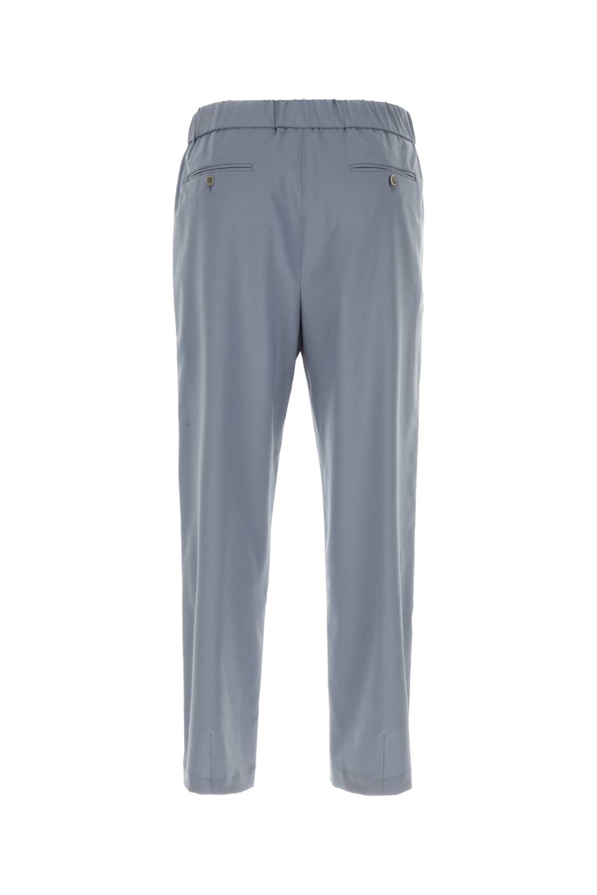 Shop Giorgio Armani Grey Wool Pant In Azzurro