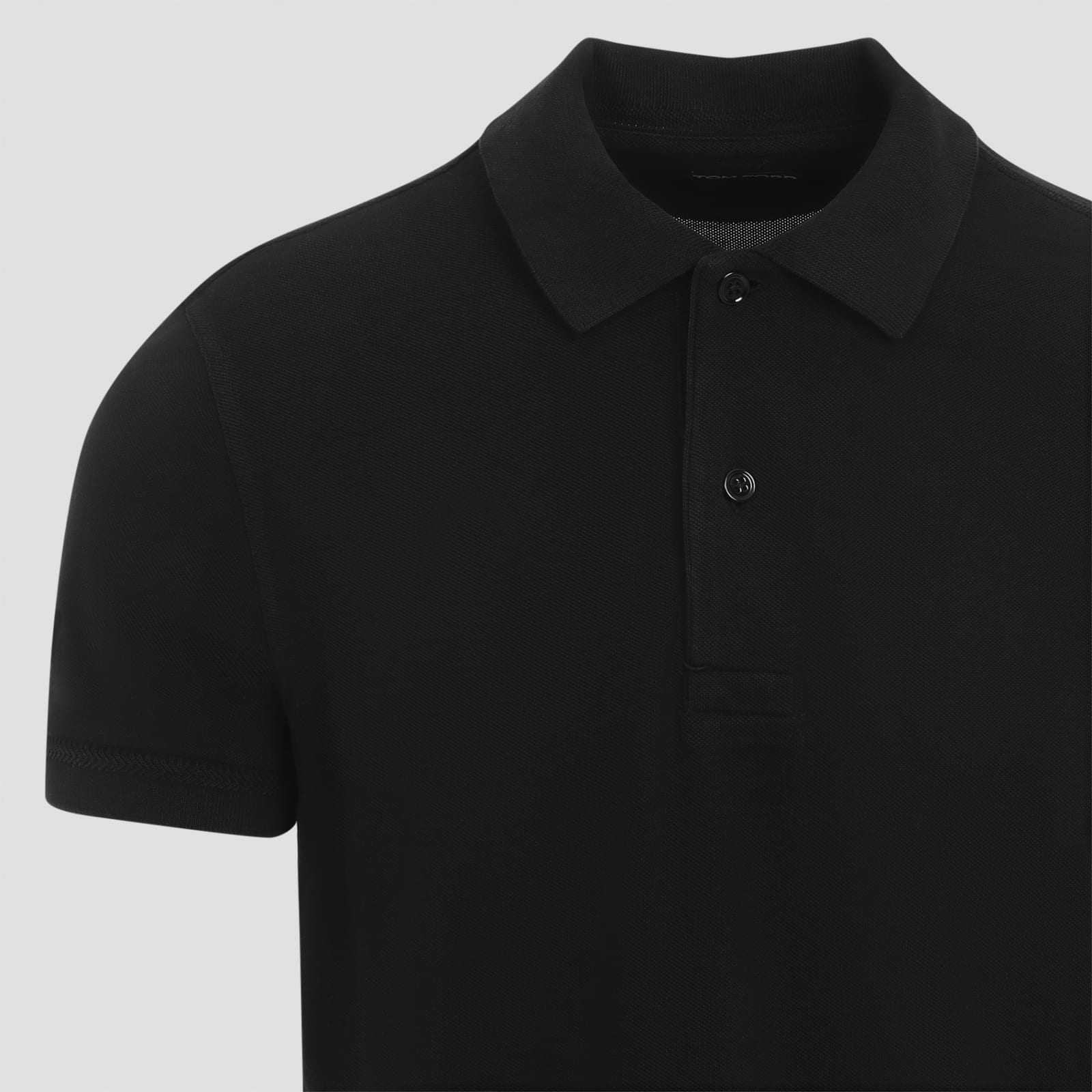 Shop Tom Ford Tennis Piquet Polo Shirt In Black