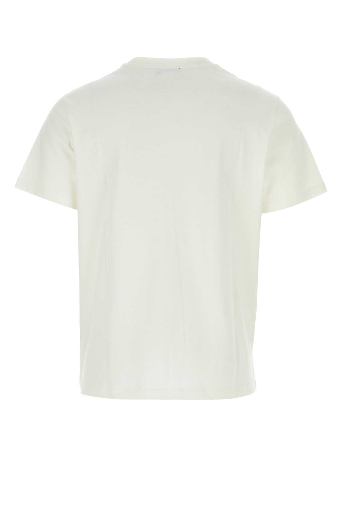 Shop Apc White Cotton T-shirt In Blancdarknavy