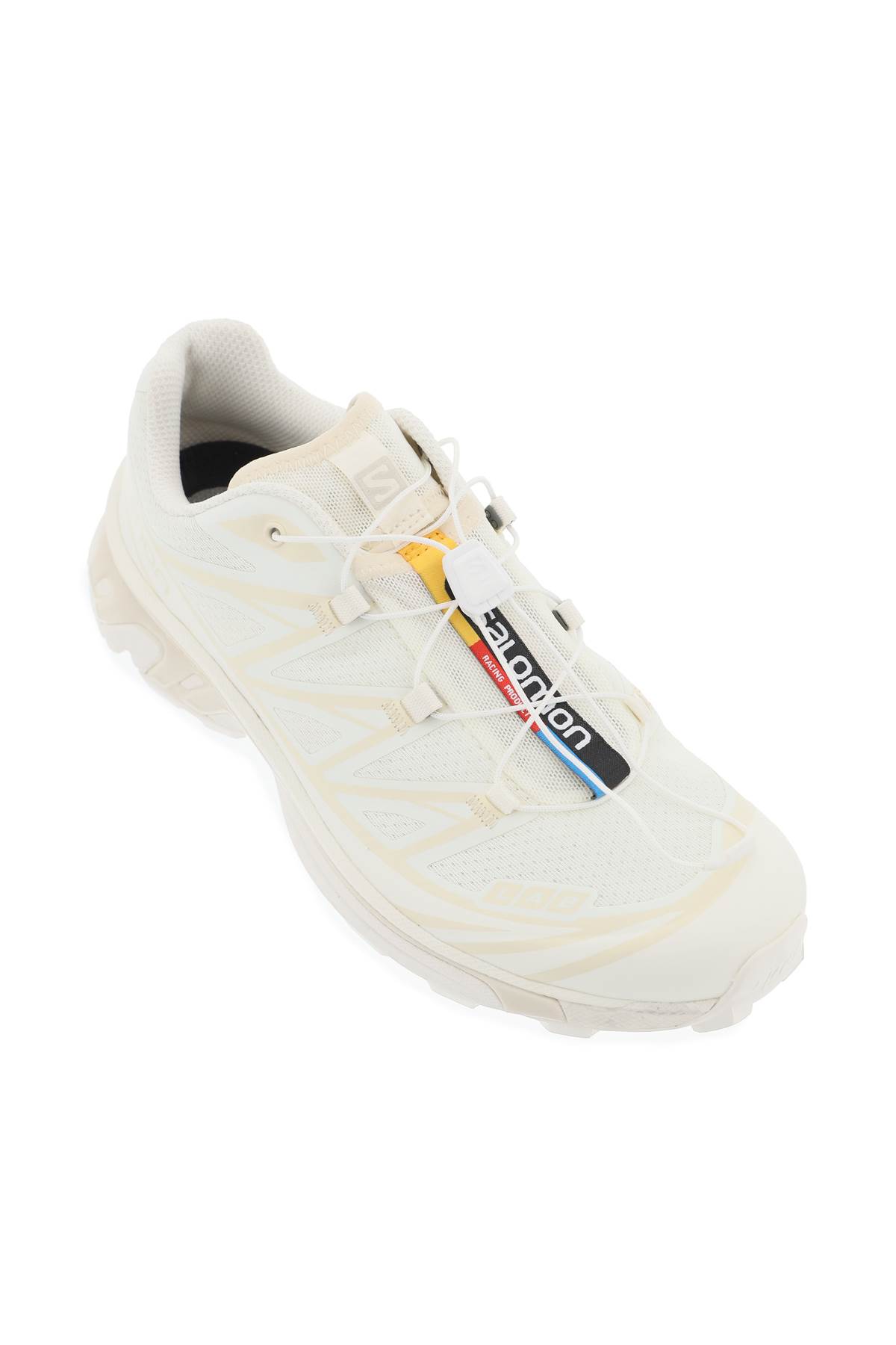Shop Salomon Xt-6 Sneakers In Vanilla Ice Vanilla Ice Almond Milk (white)