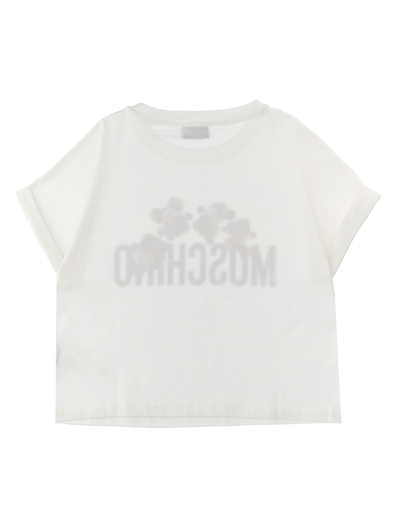Shop Moschino Logo Print T-shirt + Leggings Set In White/black