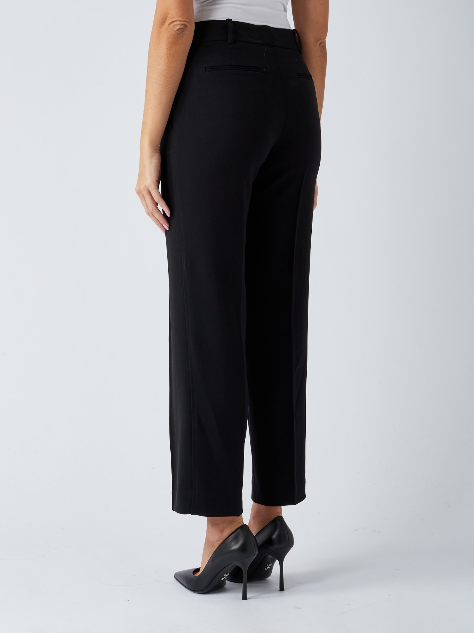Michael Michael Kors Cropped Straight-leg Trousers In Nero