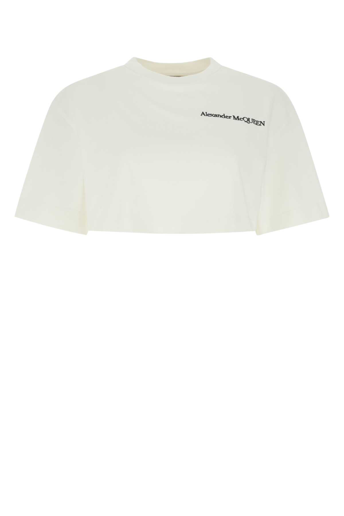 Shop Alexander Mcqueen White Cotton T-shirt In 0900