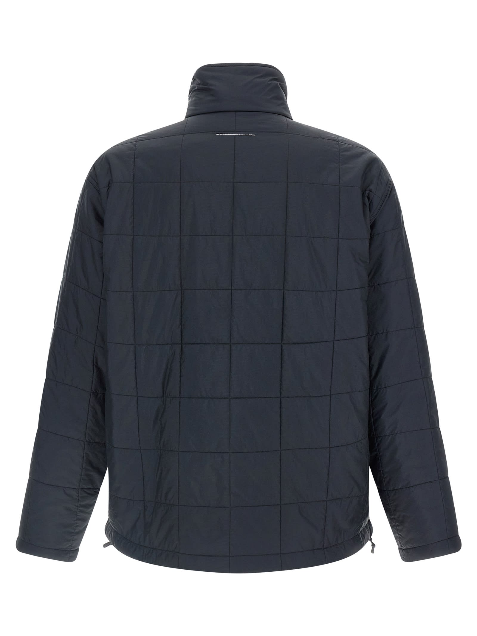 Mm6 Maison Margiela Salomon Collaboration High Collar Quilted Jacket In Blue